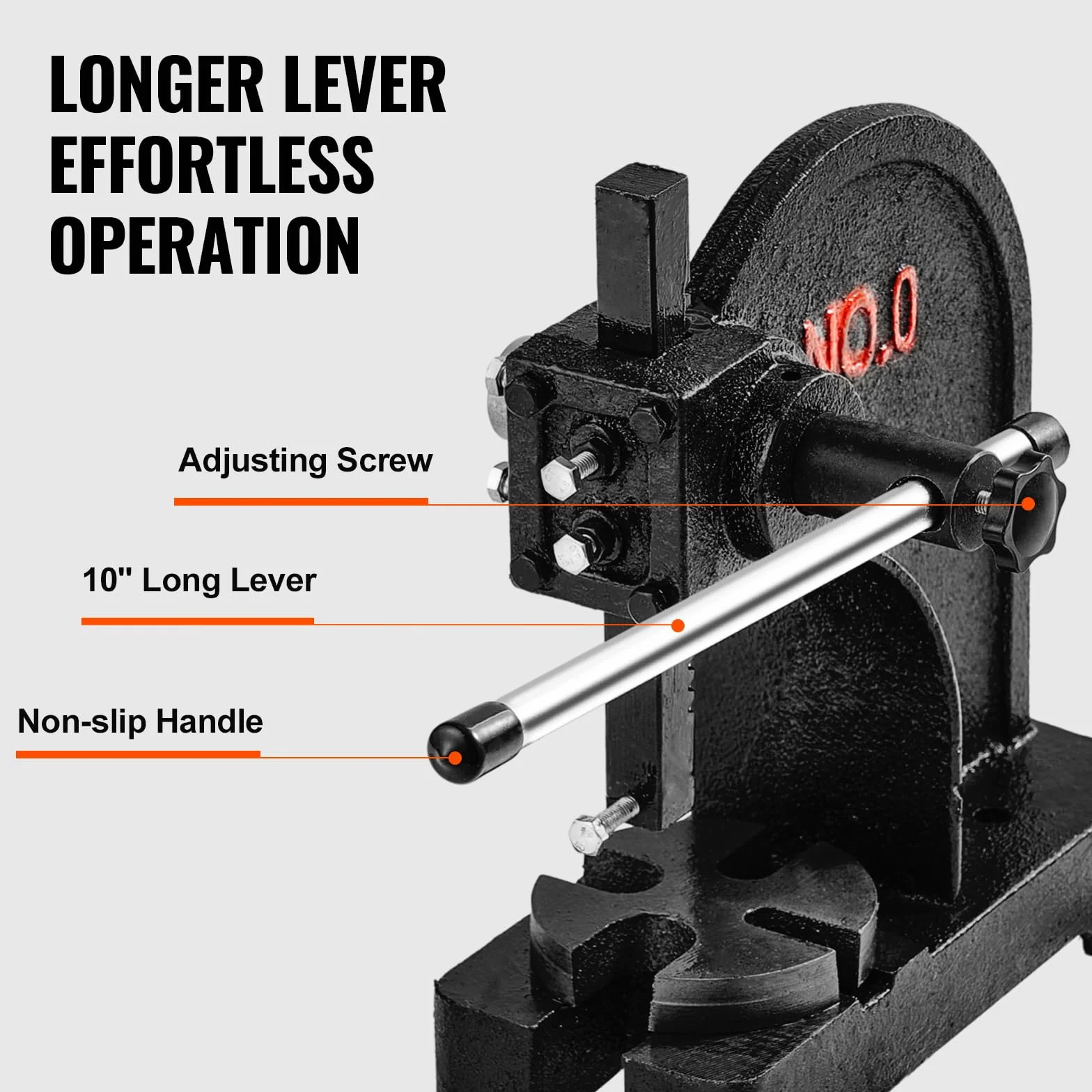 VEVOR Pressa a Perno Manuale 0,5t, Altezza Max 4,6", Ghisa, da Tavolo