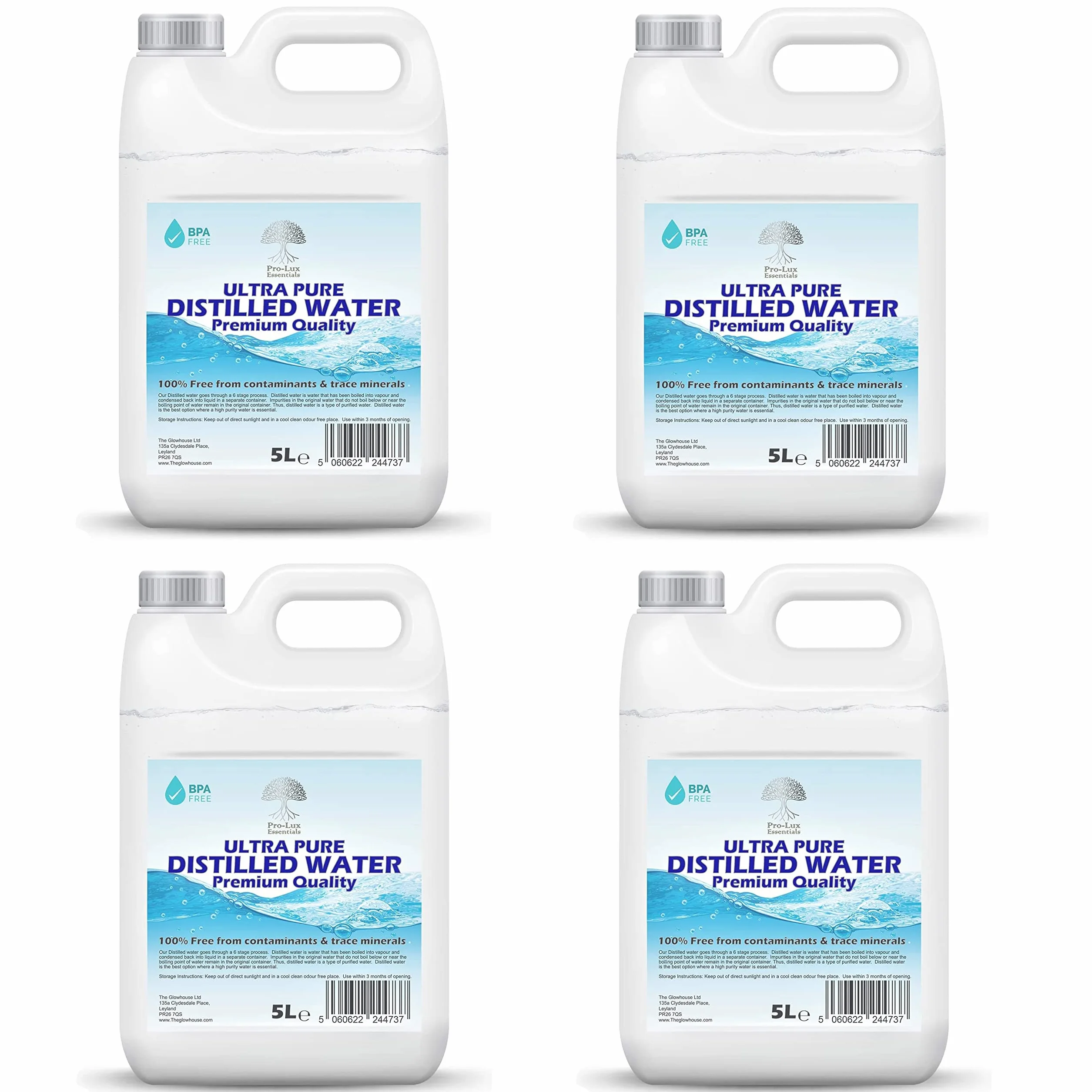 Acqua distillata pura 100% 20 litri per CPap, ferri da stiro, umidificatori
