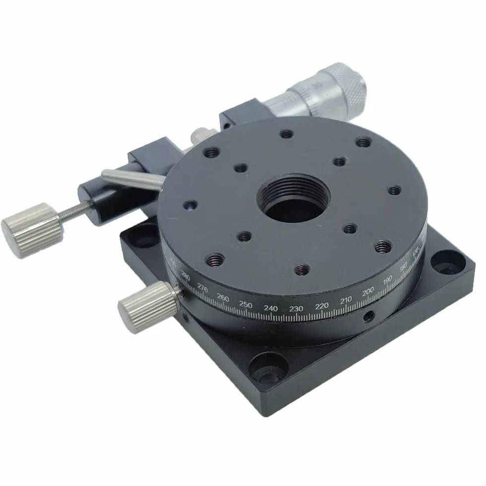 Micrometro RS60-L 60 mm Piattaforma Angolare Manuale di Precisione Asse R Rotazione 360°