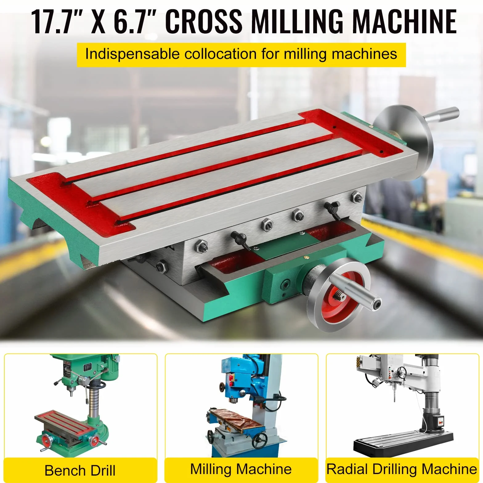 SucceBuy 450 x 170 mm Tavolo Milling Machine Multifunzionale Tavolo di Lavoro di Fresatura Tavolo per Foratura e Fresatura Tavolo di Milling Working