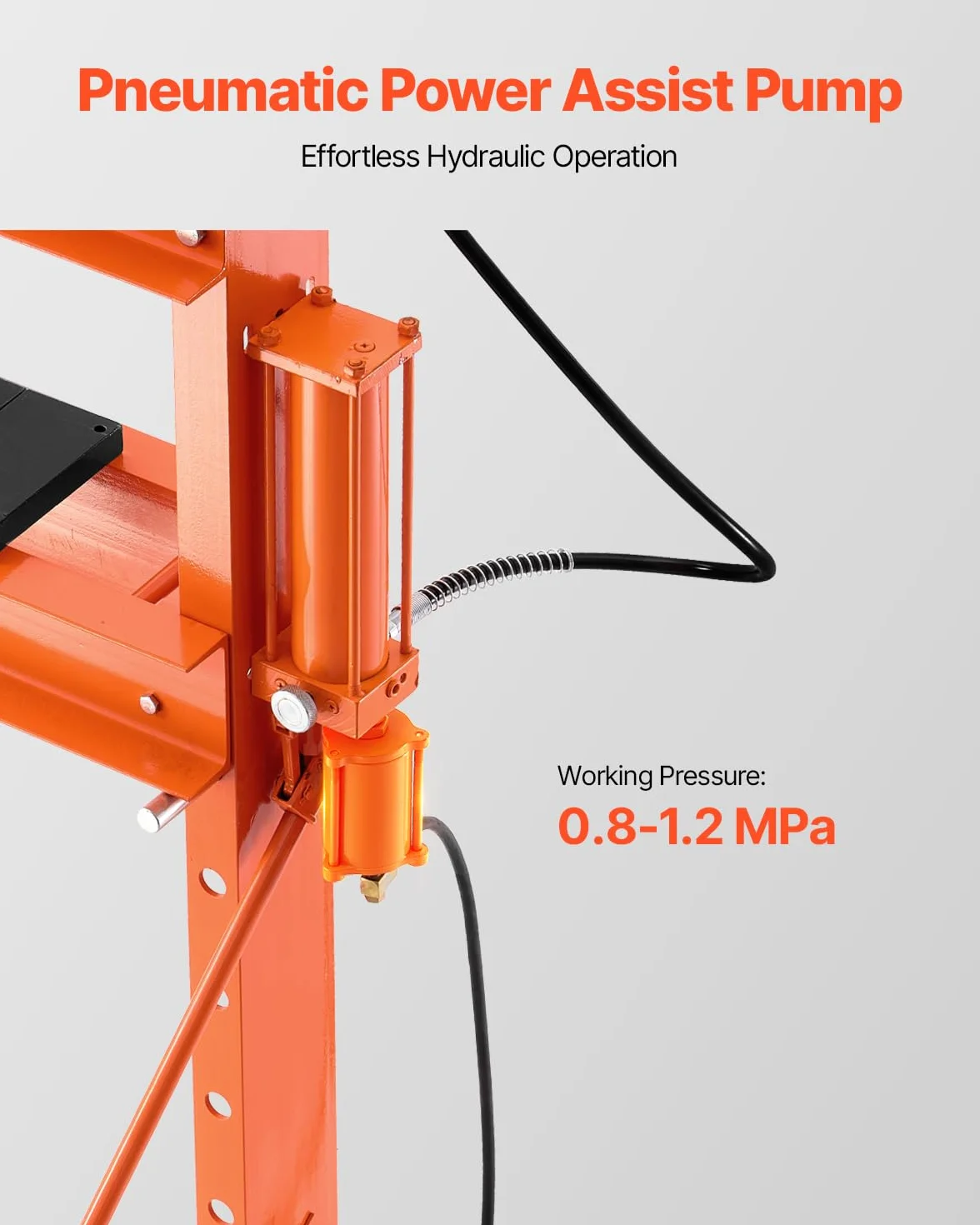VEVOR Pressa Idraulica Manuale da Officina 20 T con Telaio a H, Pressione 0,8-1,2 MPa