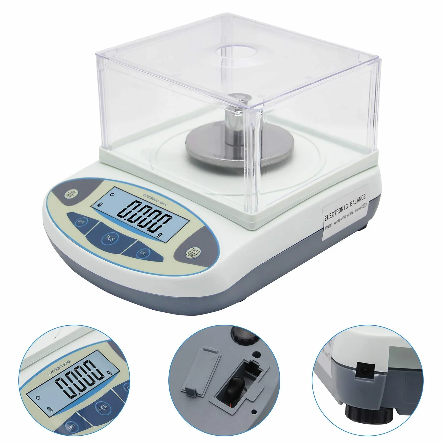 Bonvoisin Bilancia Analitica 500g/0,001g Alta Precisione Piatto Inox 13 Unità Tara Conteggio