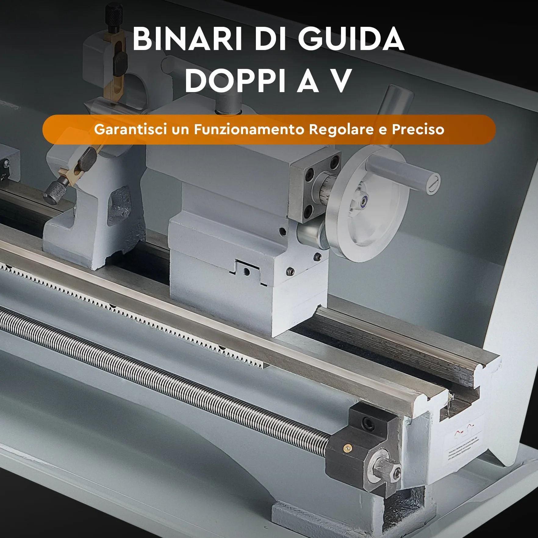 CREWORKS 1100W Tornio per Metallo 220 x 600 MM a Velocità Variabile 0-3000rpm con Mandrino a 3 Griffe e Display LCD per Filettatura, Tornitura, Foratura, Lucidatura