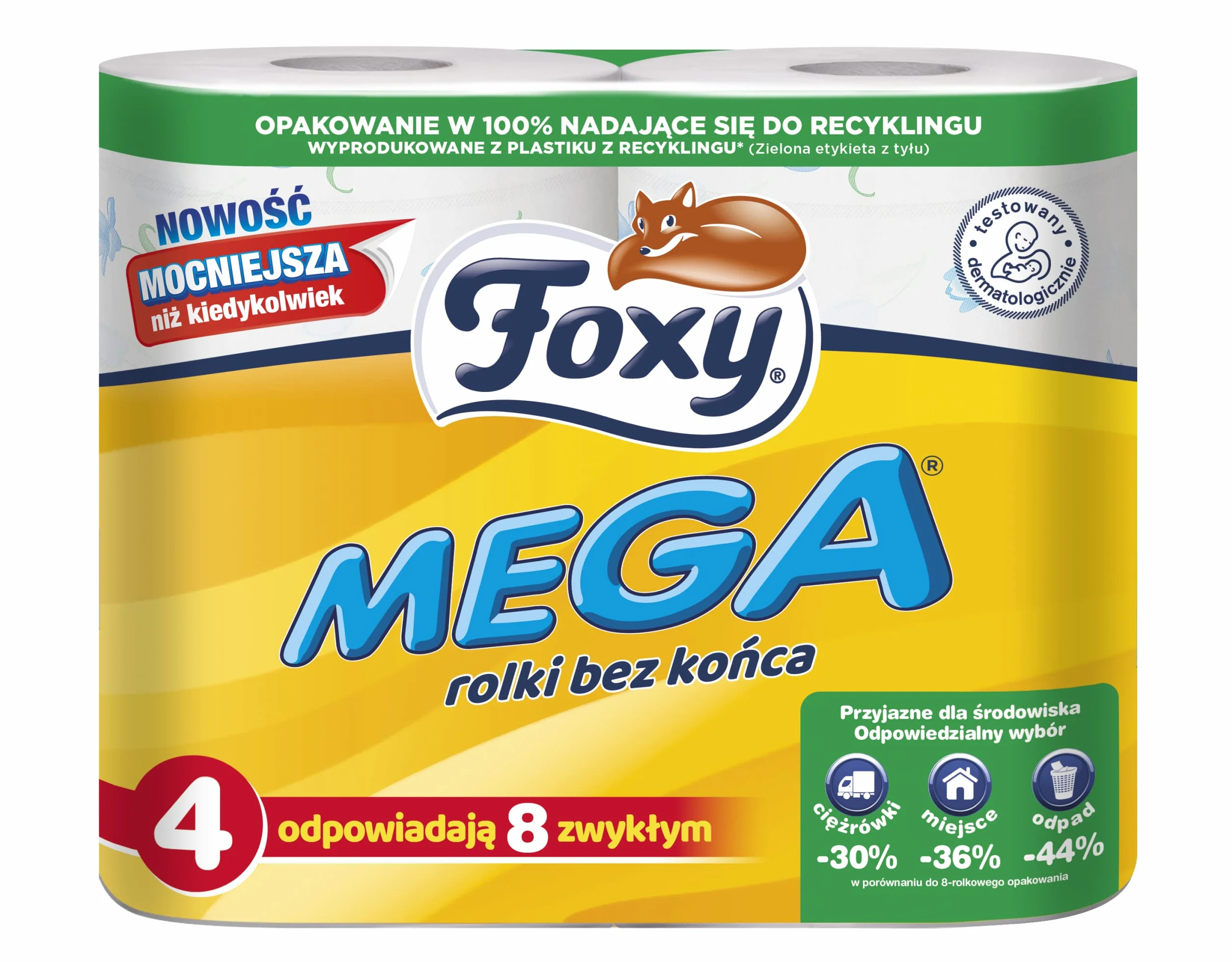 Carta Igienica FOXY MEGA 3 Veli 56 Rotoli 330 Strappi per Rotolo Certificato PEFC