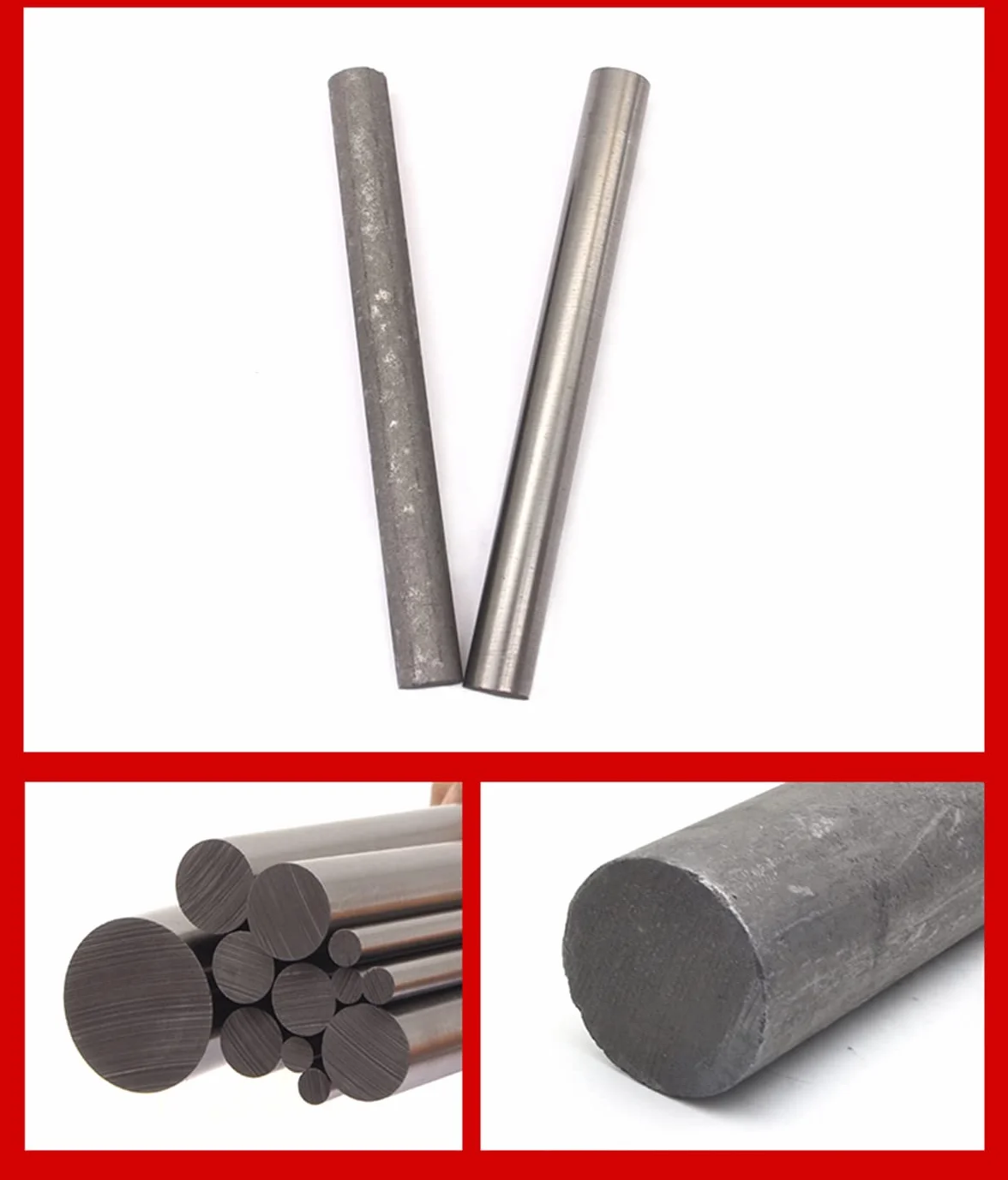 Barre in grafite 99,9% 300 mm diametro 3-10 mm 5 pezzi per metallurgia elettronica macchinari