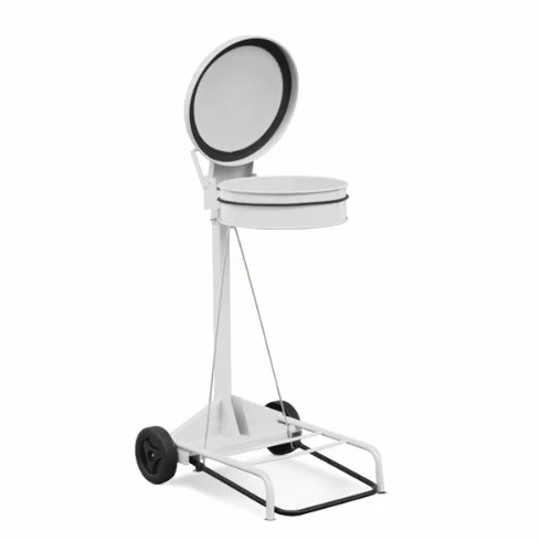 García de Pou Carrello Portasacco Con Coperchio 110 L 55x60x94 cm Bianco Metal