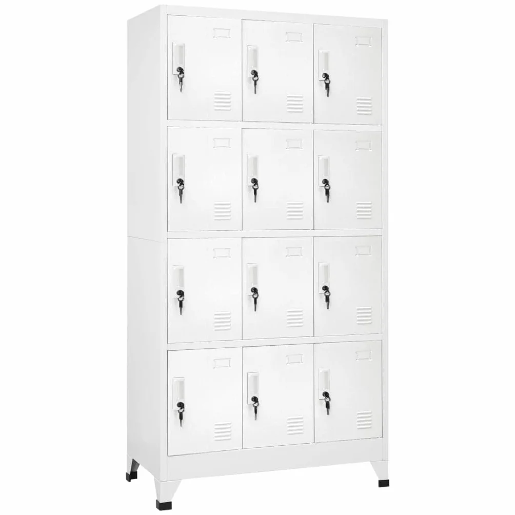 vidaXL Armadietto a 12 Scomparti 90x45x180 cm Mobiletto Armadio da Spogliatoio