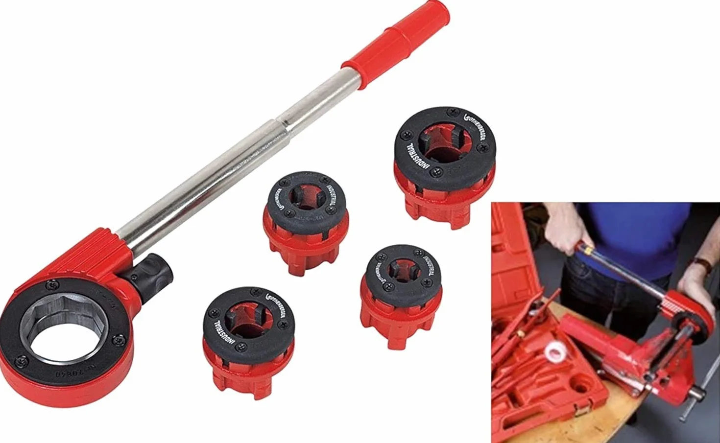 ROTHENBERGER Industrial Super Cut Set 7 pinze filettatrici 4 teste