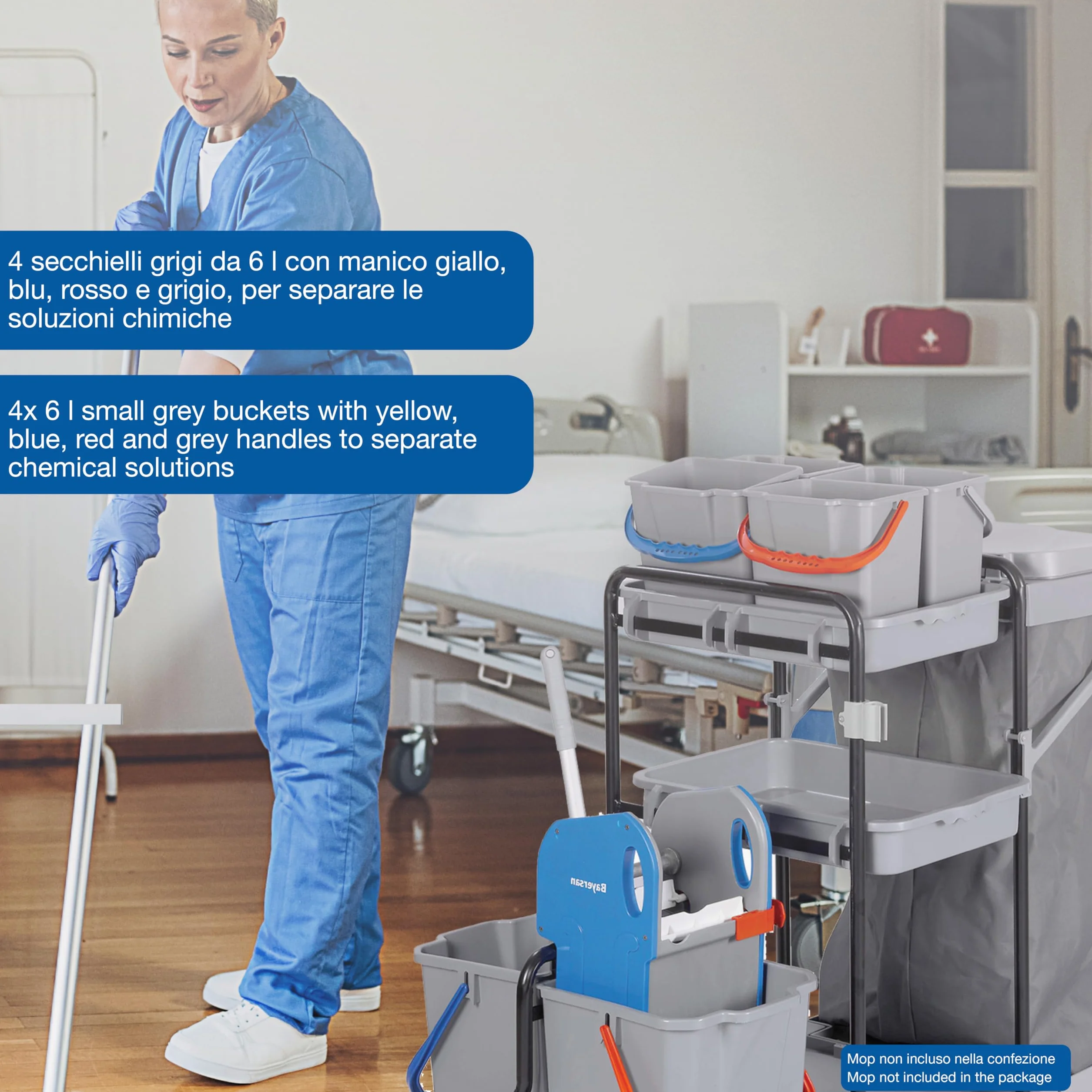 GIMA Carrello per pulizie multifunzionale