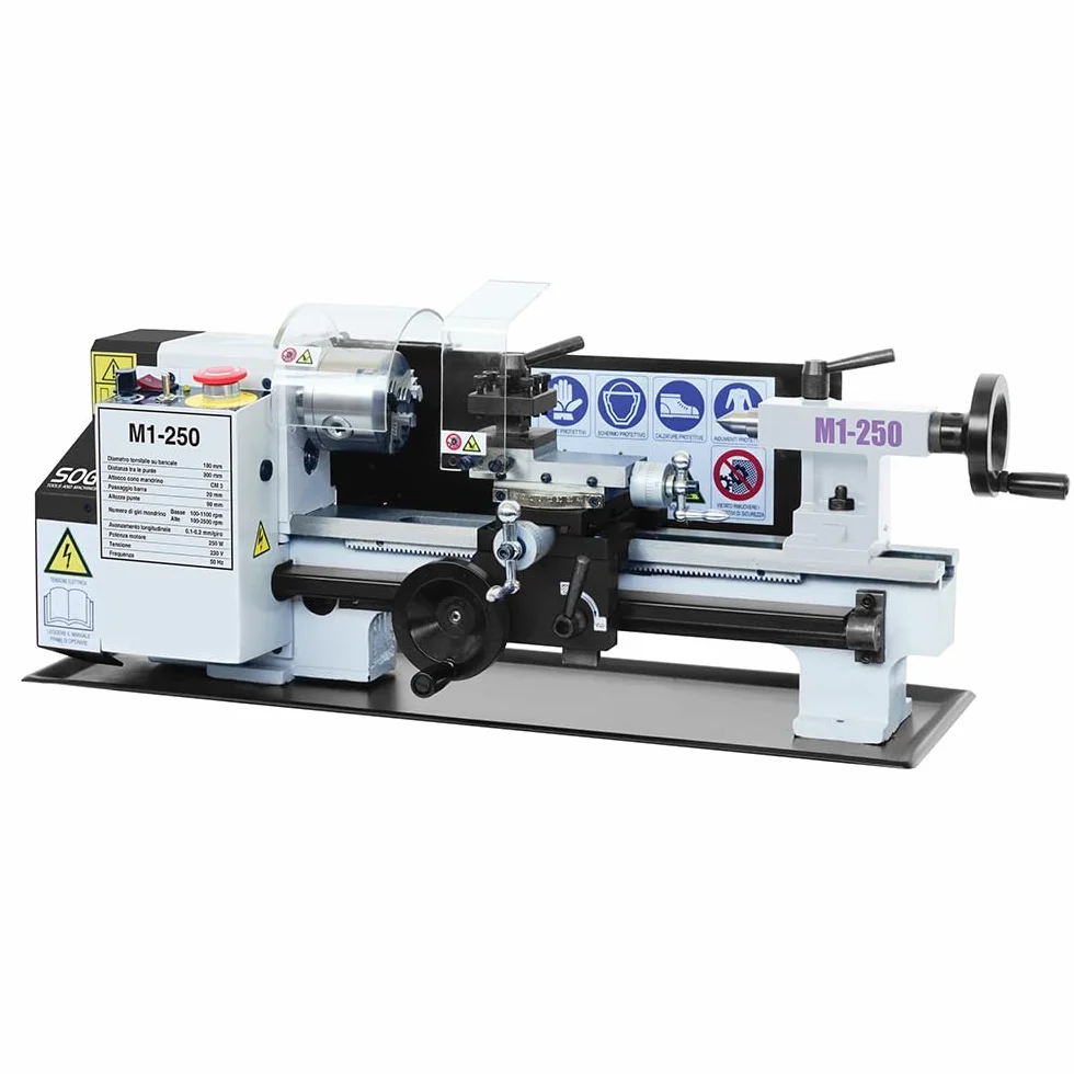 SOGI M1-250 Tornio per metalli da banco 180 x 300 avanzamento automatico longitudinale