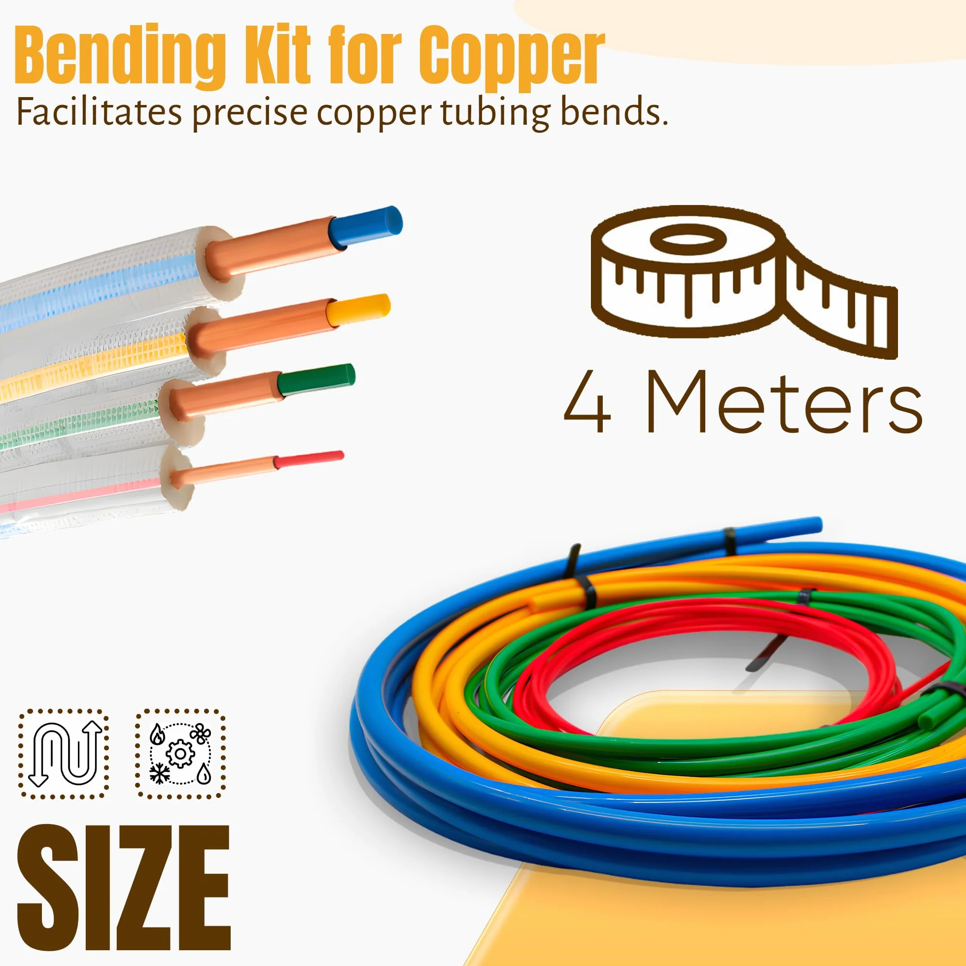 DOJA Barcelona Kit Curvatura Piegatubi per Condizionamento 4 Metri Sonda Ø 1/4"-3/8"-1/2"-5/8"