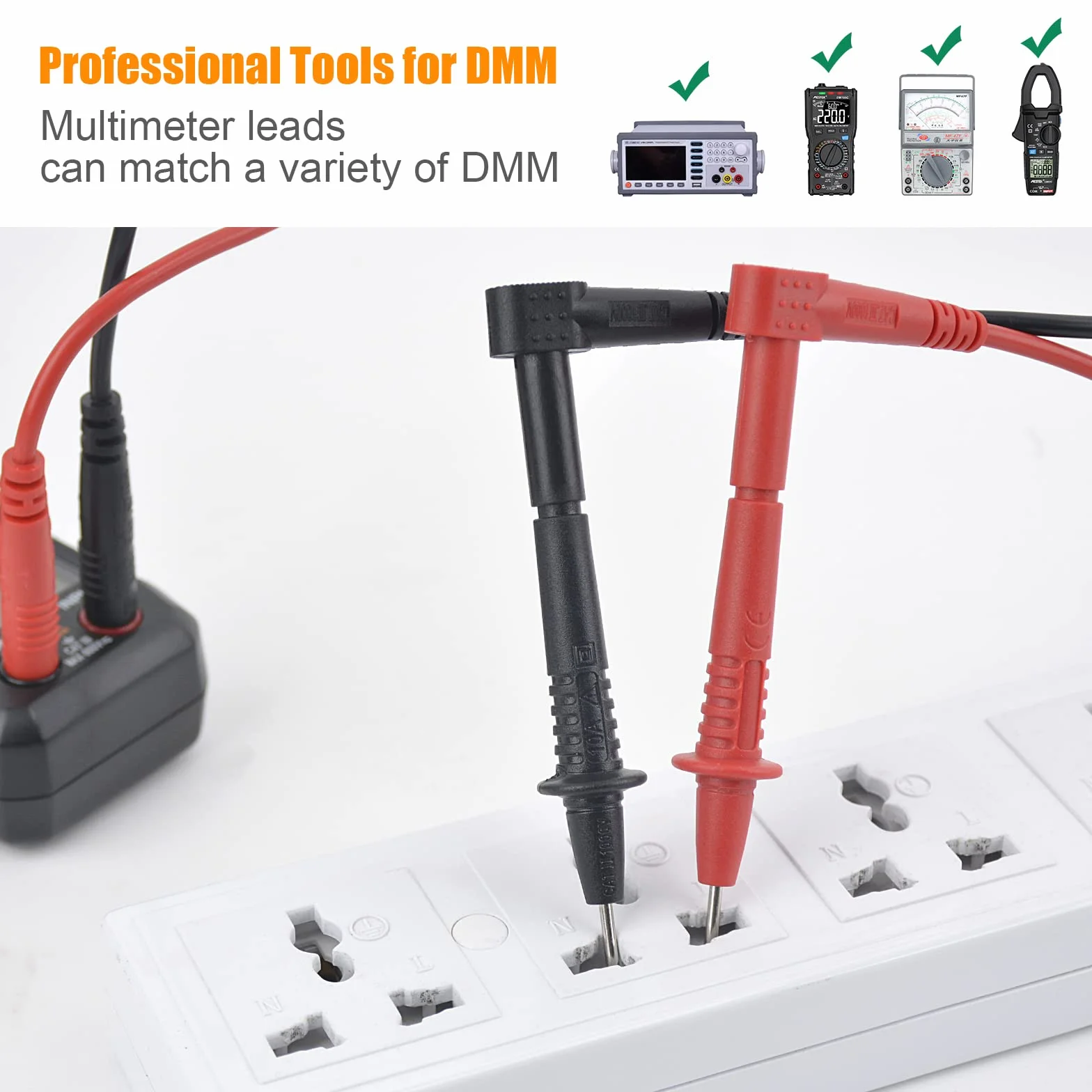 Cavi di Misura Multimetro MESTEK Cavi di Prova Puntali Tester Test Leads Kit Prolunga di Prova Pinze a Coccodrillo Clip e Mini-gancio Spina Banana Sonda per Digitale Multimetri Accessori 21 Pezzi