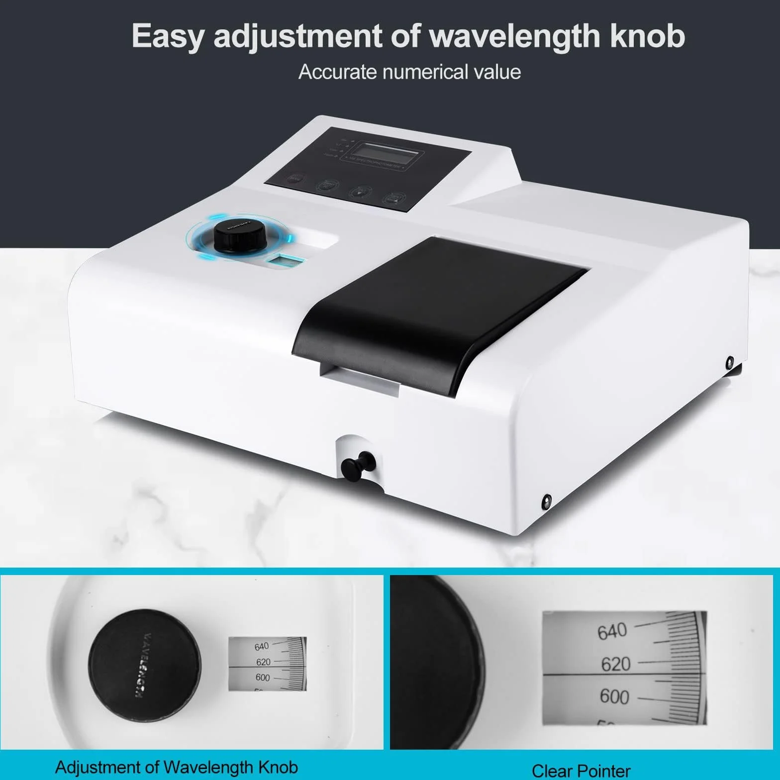 Spettrofotometro Portatile 721 Visibile da Laboratorio Digitale 350-1020 nm Lampada al Tungsteno 6 nm