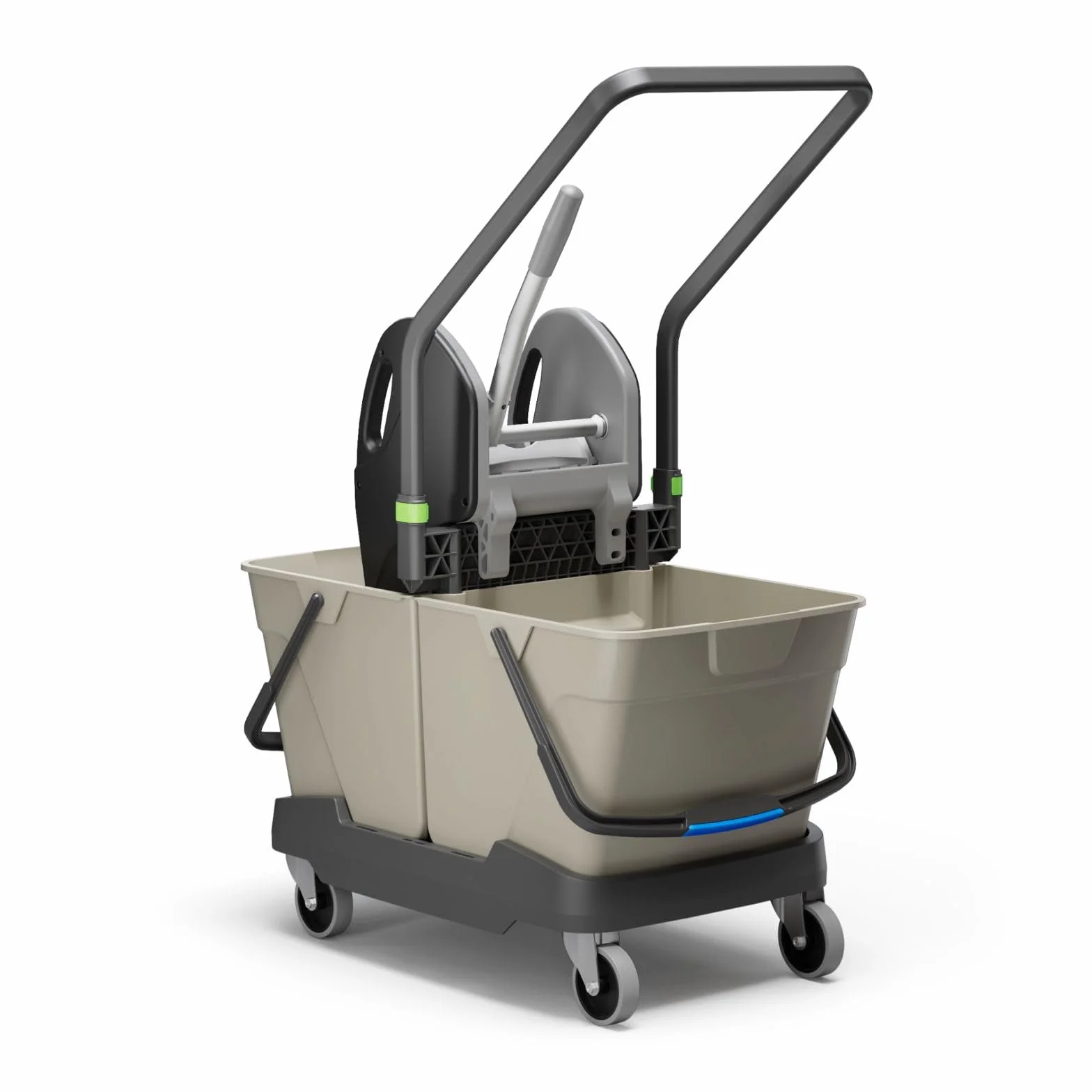 Cubex Professional Carrello Pulizie 2 Secchi 25L Grigio Seta Strizzatore New Line Ganasce Ruote Metallo