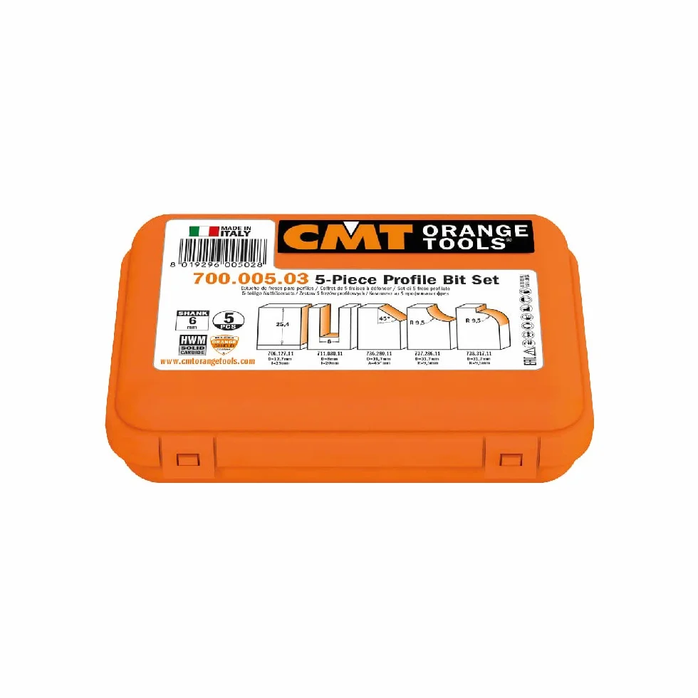 Cmt - 700.005.03 - set 5 frese diritte/profilate hw s=6mm