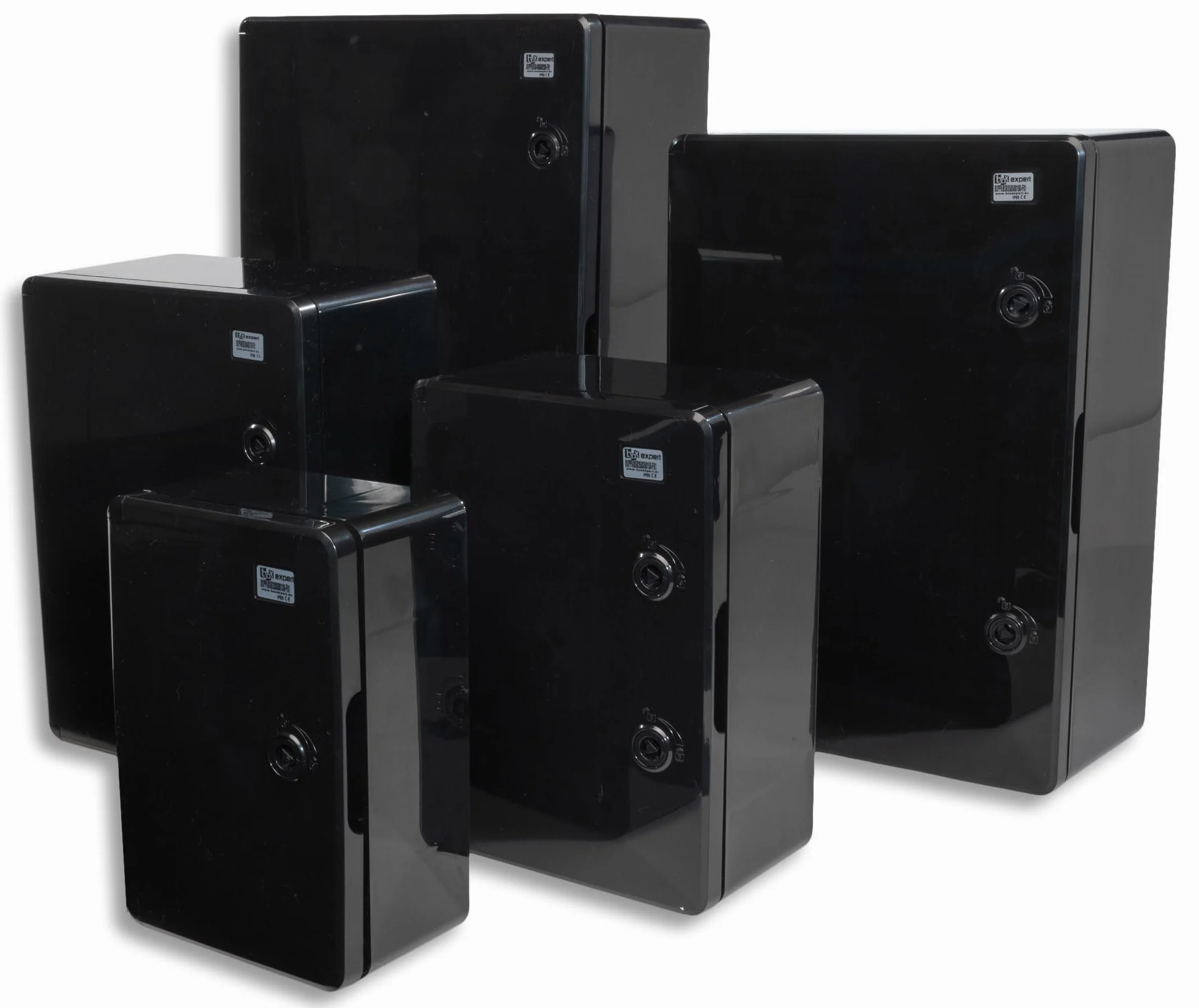 BOXEXPERT Custodia in plastica ABS, IP65, custodia a parete, custodia vuota, 600x400x200 mm, nero, custodia serie Fleet