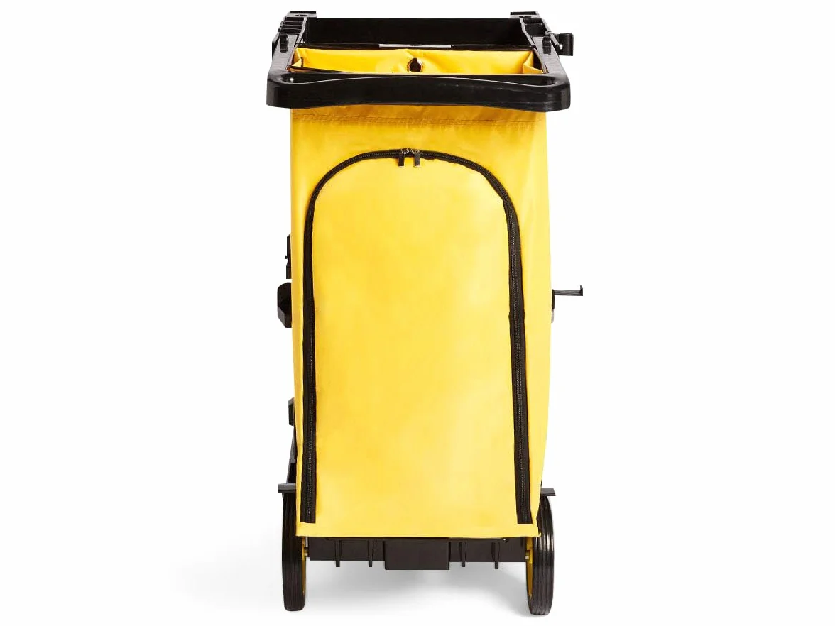 Amazon Basics Carrello per pulizia 2 Ripiani Bianco con Sacco con Zip