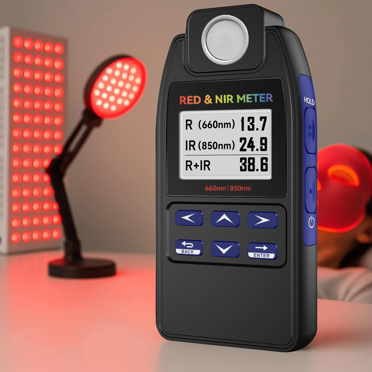 Metro di Irradianza a Luce Rossa/NIR 660nm 850nm AH-DRNIR Radiometro Professionale a Doppia Lunghezza d'Onda