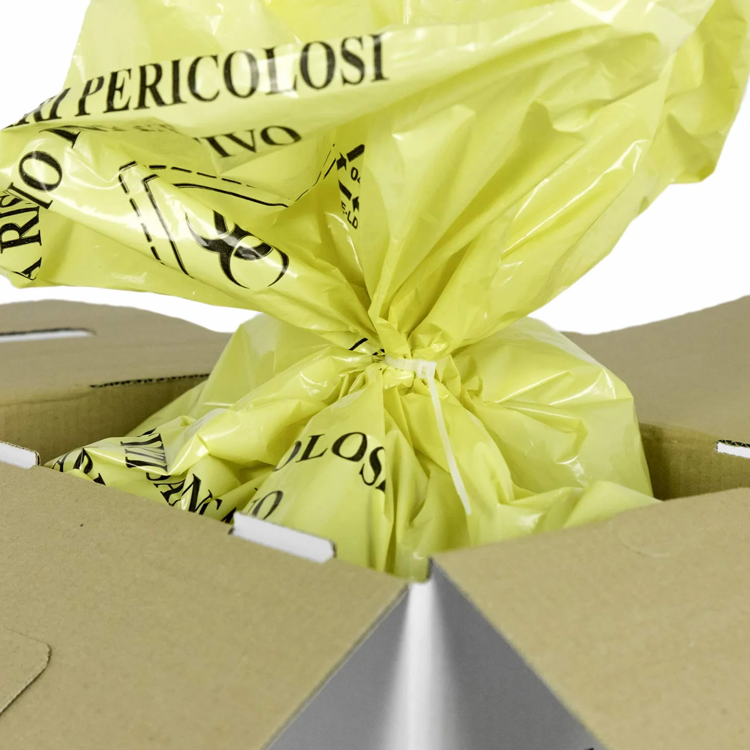 P17 | SET 10 Portarifiuti medicali | 60 L | Contenitore monouso per rifiuti Sanitari pericolosi a Rischio infettivo | Contenitore per dispositivi Medici, garze e rifiuti medicali