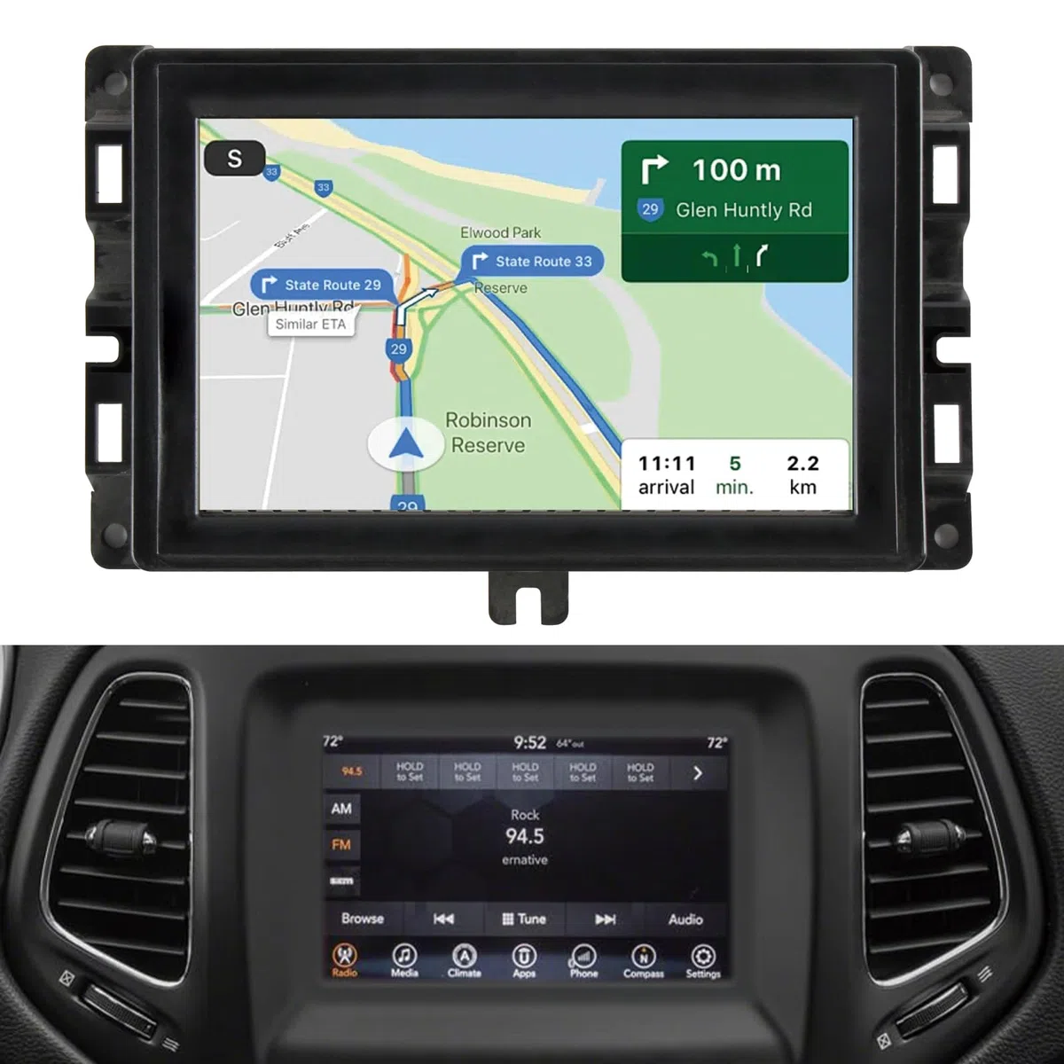 per TDO-WXGA0700K00033-V2 TDO-WXGA0700K00057-V1 LCD Schermo sostituzione per Jeep Compass 2017-2020 LCD Display Touchscreen Digitizer Assembly con Cornice, 7 pollici (Not per Uconnect 4C / UAQ/UAS)