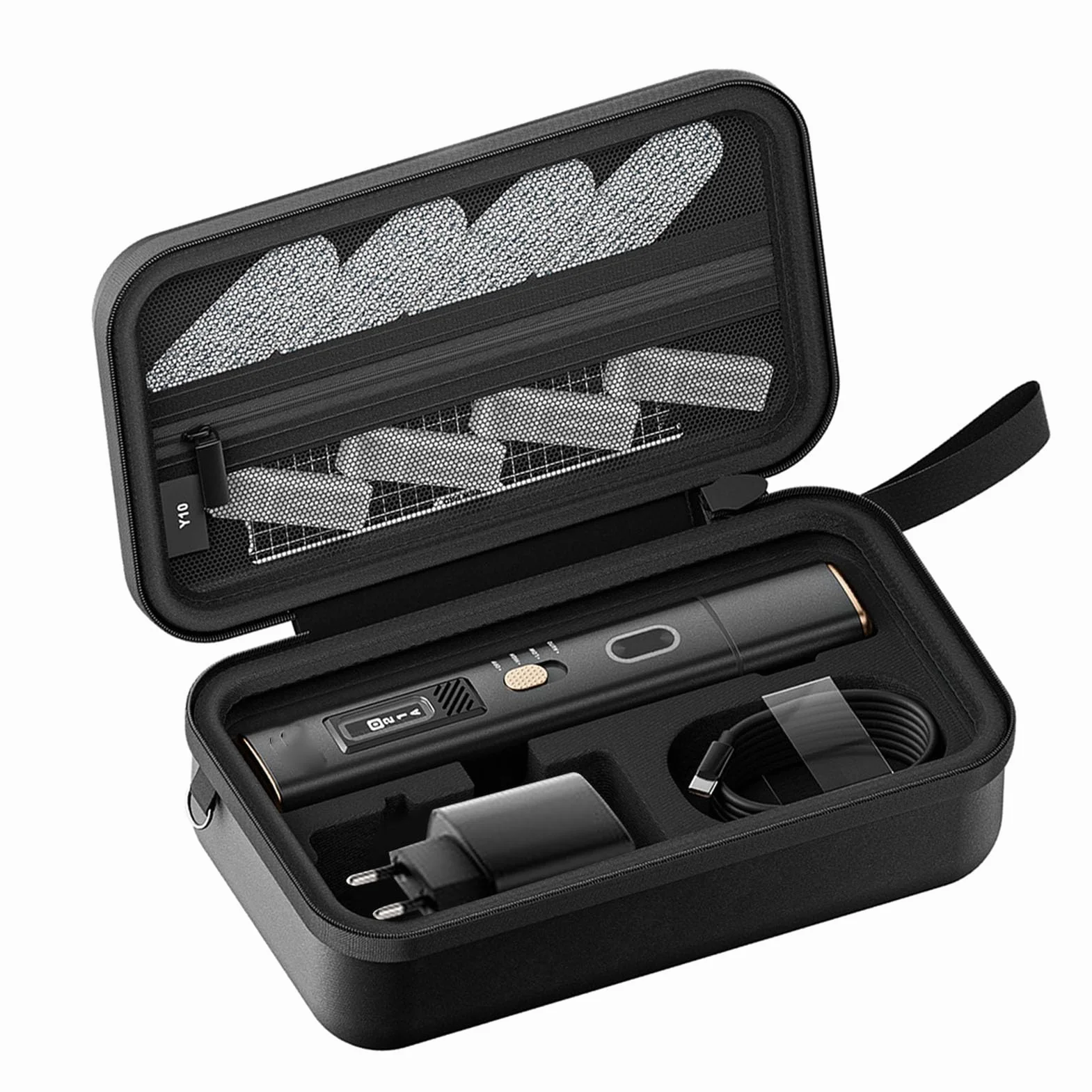SIXRUN Ultrasuono Taglierino, 40kHz Multifunzione Dispositivo di Taglio Manuale Strumento di Taglio di Precisione con Display OLED 50 Lame per Stampa 3D Artigianato Legno (Spina europea)