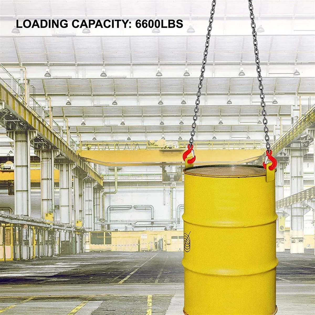 Cinghia a catena da 2 tonnellate, grado 100, sollevabile in modo sicuro ed efficiente con capacità di 2,999,6 kg, resistente catena da 1/2 per macchinari ed edifici, misura 1 m, con anelli e ganci,