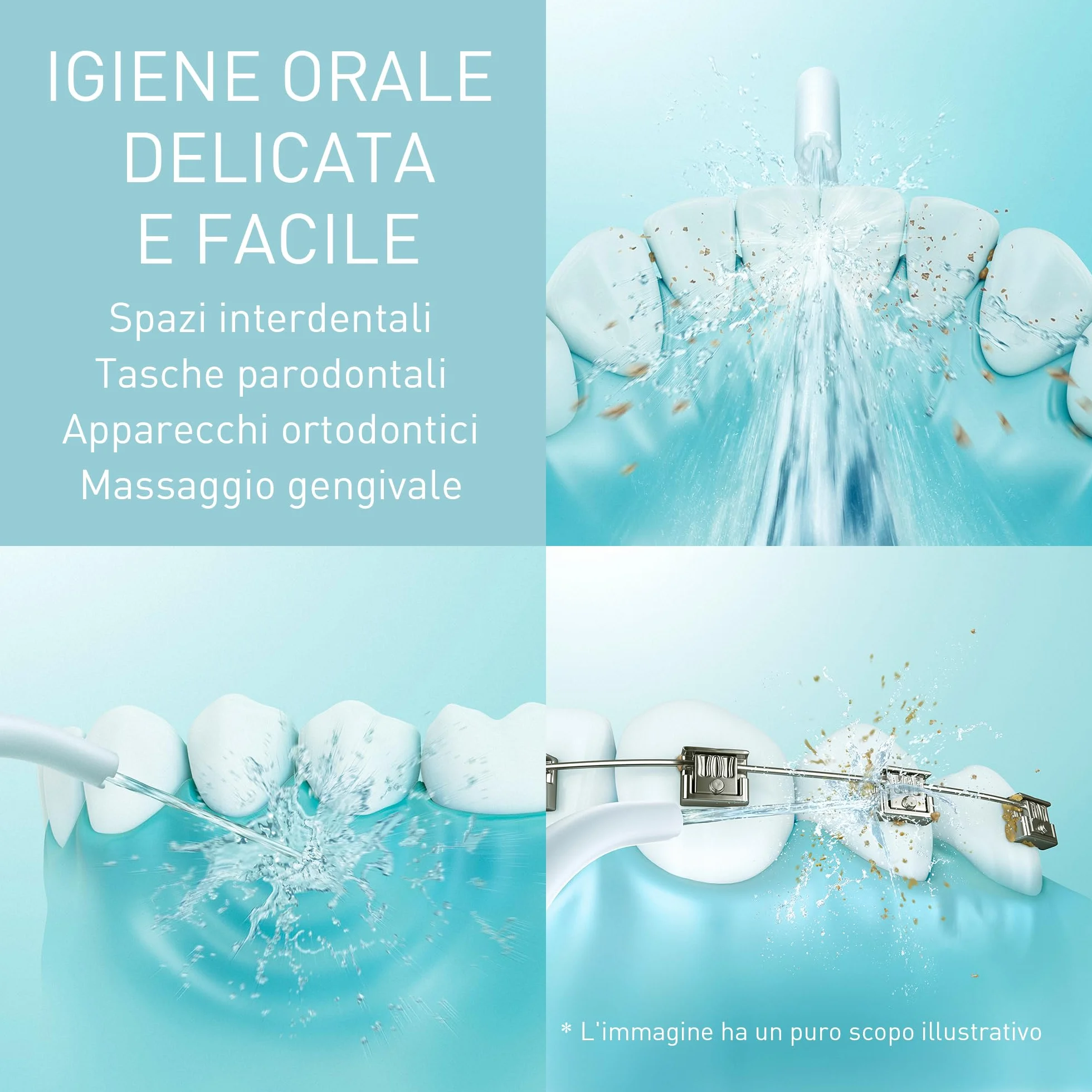 Panasonic Serie 300 Irrigatore Orale EW-DJ26-V303, Idropulsore dentale, 200ml, IPX7, 2 Ugelli Standard, 5 Impostazioni di Pressione, Accessorio da Viaggio, Viola