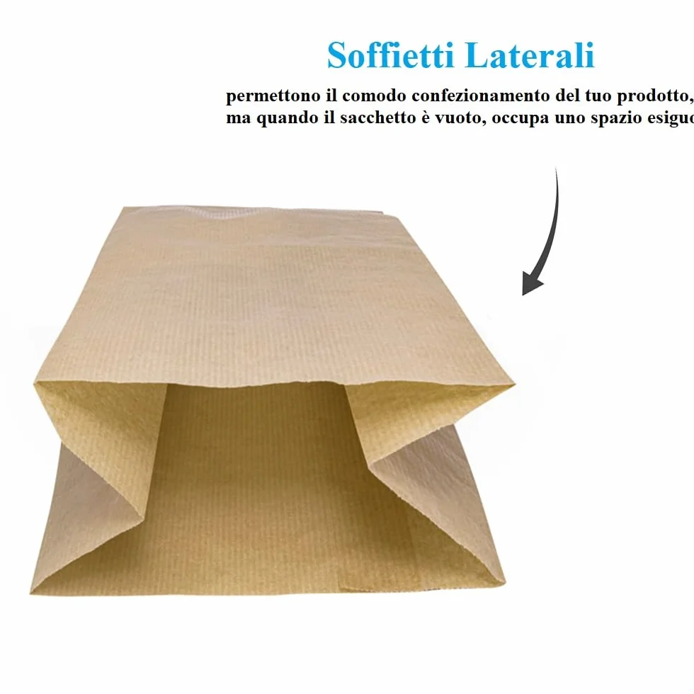 Virsus 1000 Sacchetti di Carta per Alimenti 17x34 cm Buste Kraft