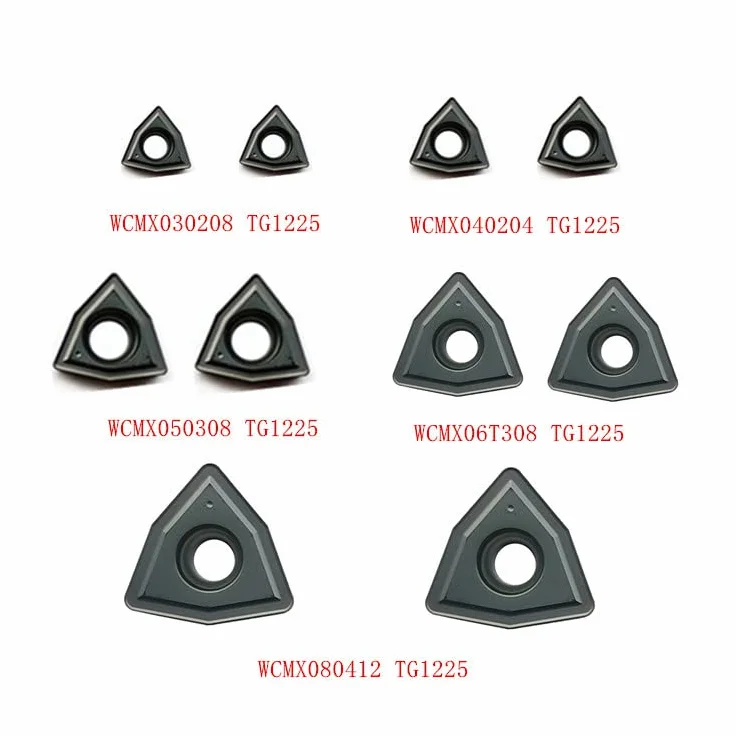 Inserti di fresatura in carburo di RADICE di ferro 50P WCMX030208 - WCMX080412 TG1225 Inserti in carburo a U, trapani a U per acciaio inossidabile e acciaio (WCMX080412 TG1225)