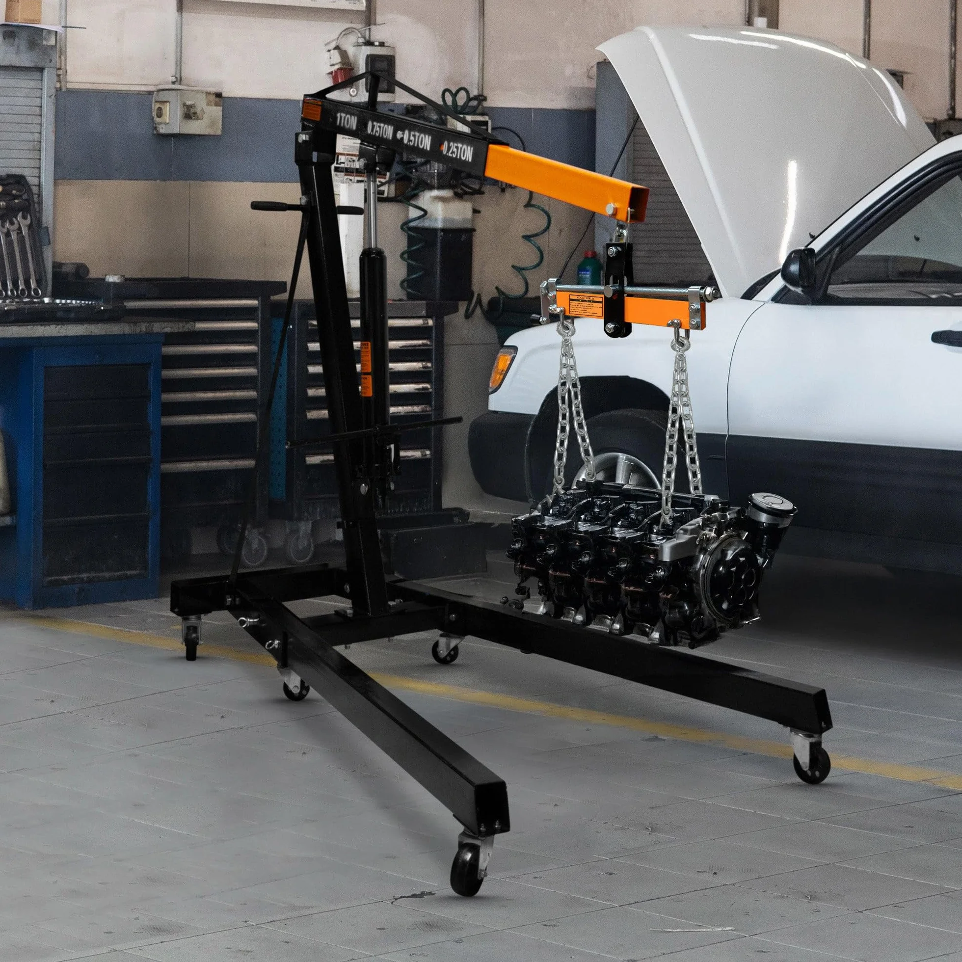 Bilanciatore di Carico 900 kg Acciaio Verniciato per Sollevamento Motori Macchinari