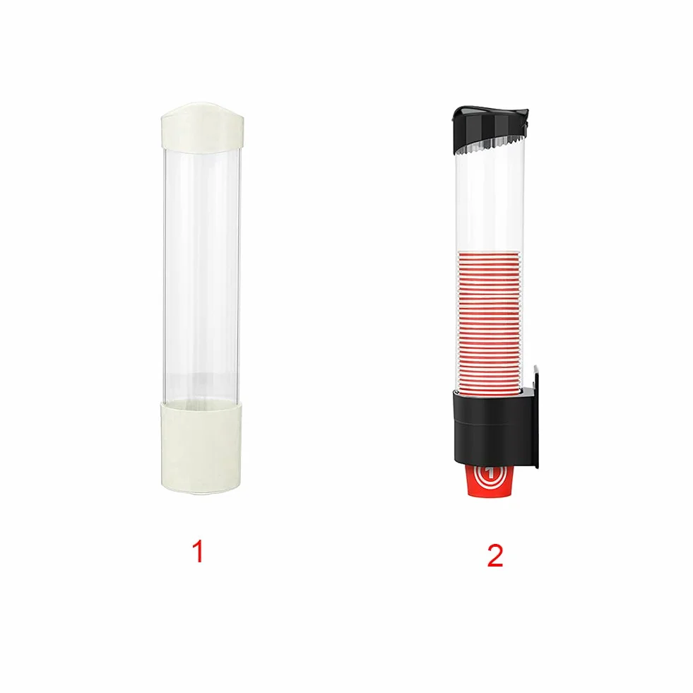 Dispenser bicchieri usa e getta in plastica, antipolvere per ufficio casa (nero)