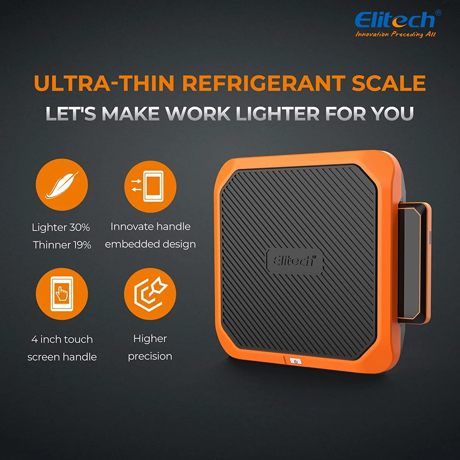Elitech Bilancia per Refrigerante Intelligente, 100KG / 220LB, Touch Screen, HVAC, Bilancia per Refrigerante con Recupero di Refrigerazione Automatico dell'aria Condizionata, Wireless SRL-100
