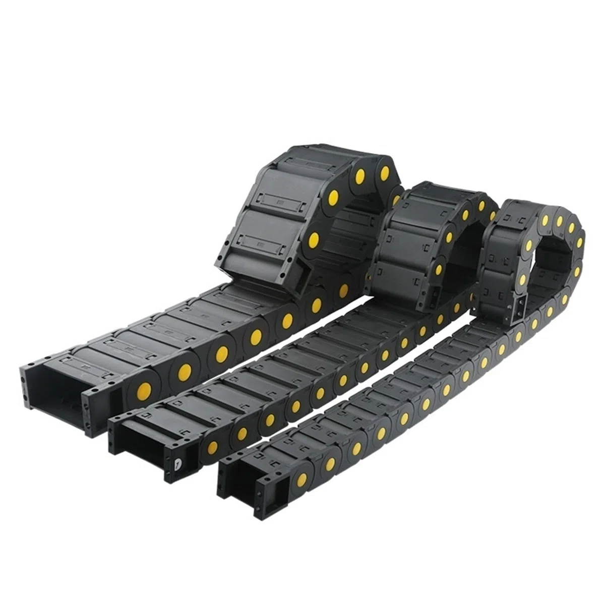 Porta Filo Catena portacavi R100 da 1 metro 18mm 25mm 35mm 45mm Catena portacavi Telaio di traino completamente chiuso con connettore Parti di macchine del router CNC Protezione Mobile(45x75mm)