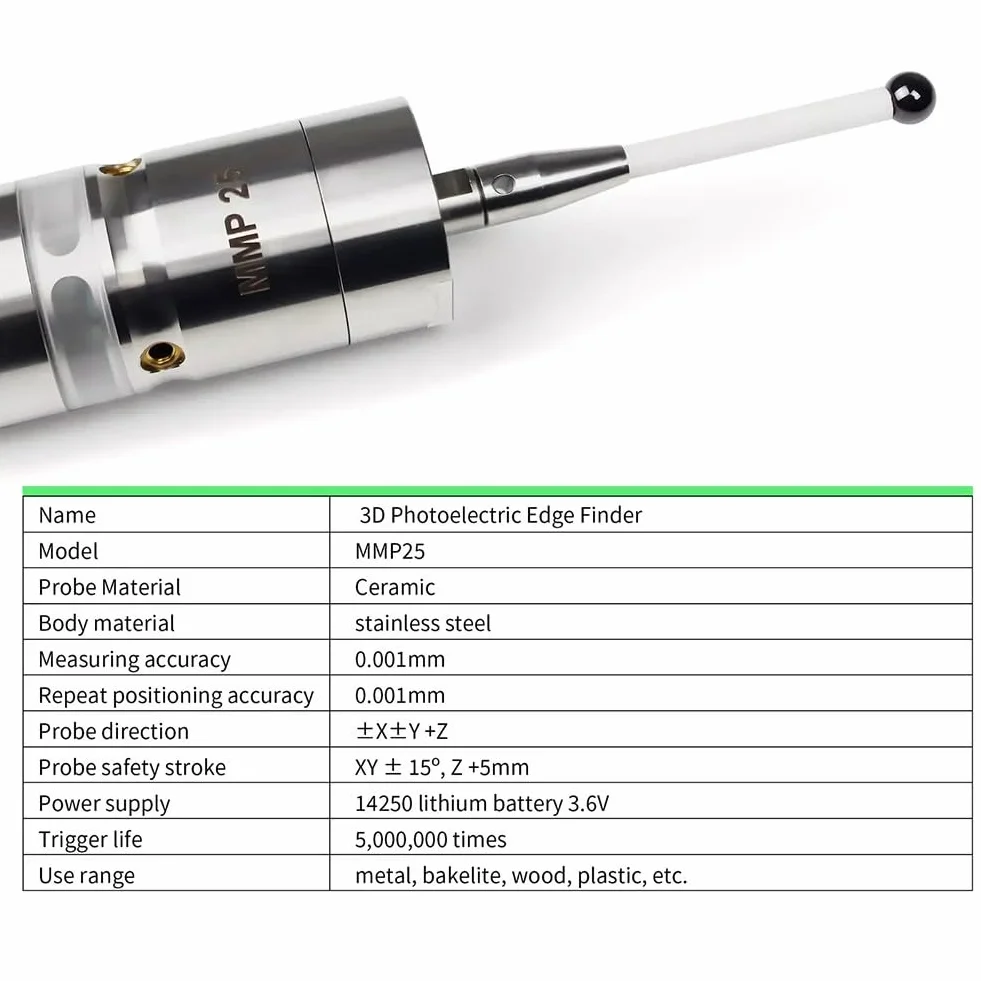 Alta 3D CNC Touch Probe Edge Finder, ripetibilità 0.001mm per centri di lavoro