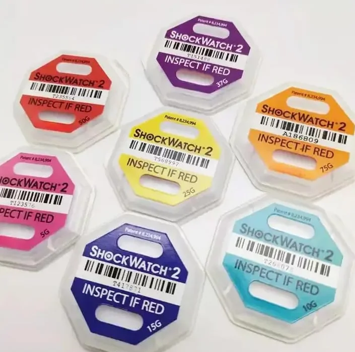 StickersLab - 10 Indicatori di Impatto verticale bidirezionale Shockwatch 2 (Sensitivity 25G)