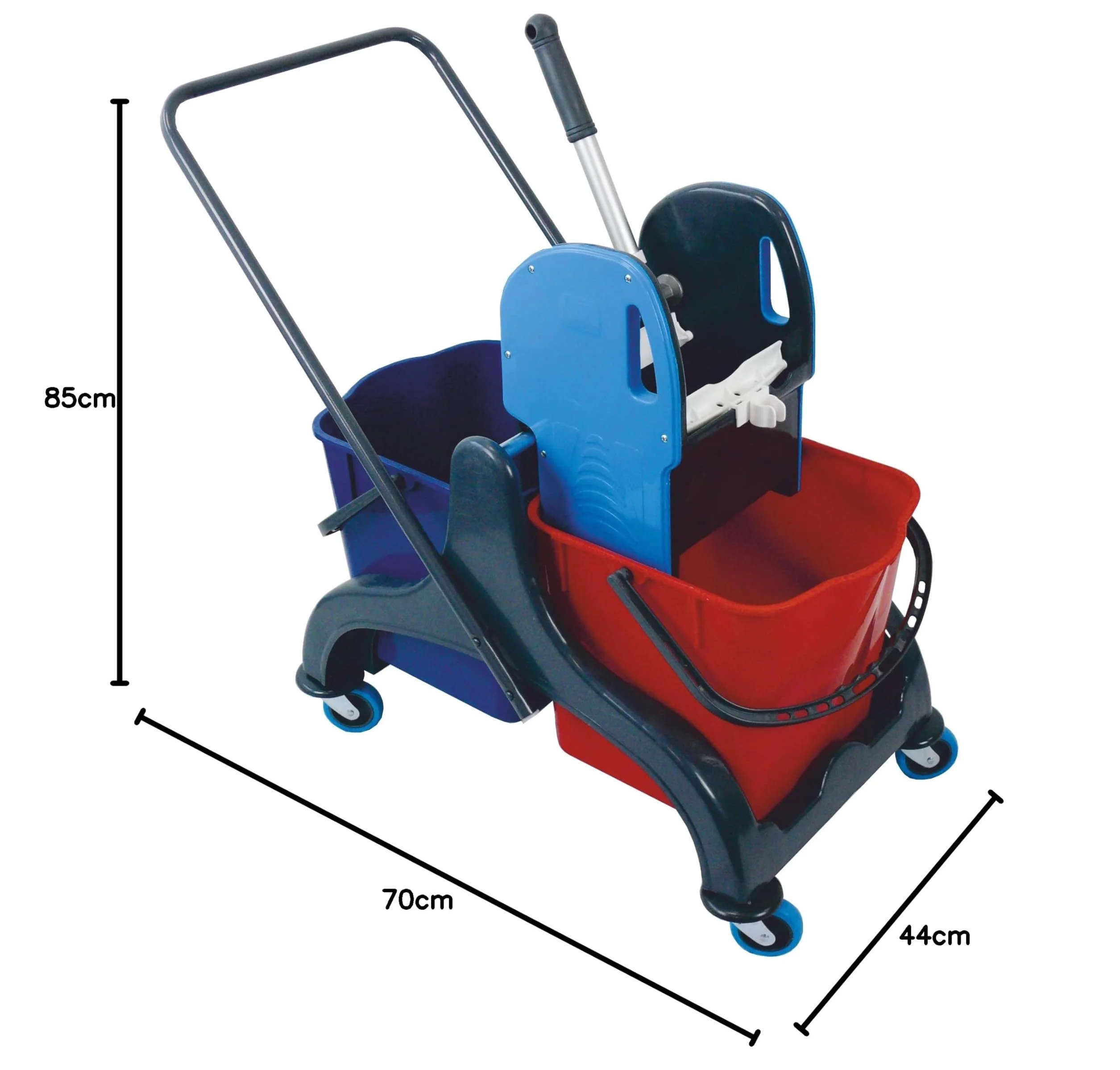 Carrello doppio secchio per pulizie in plastica 2x20 litri