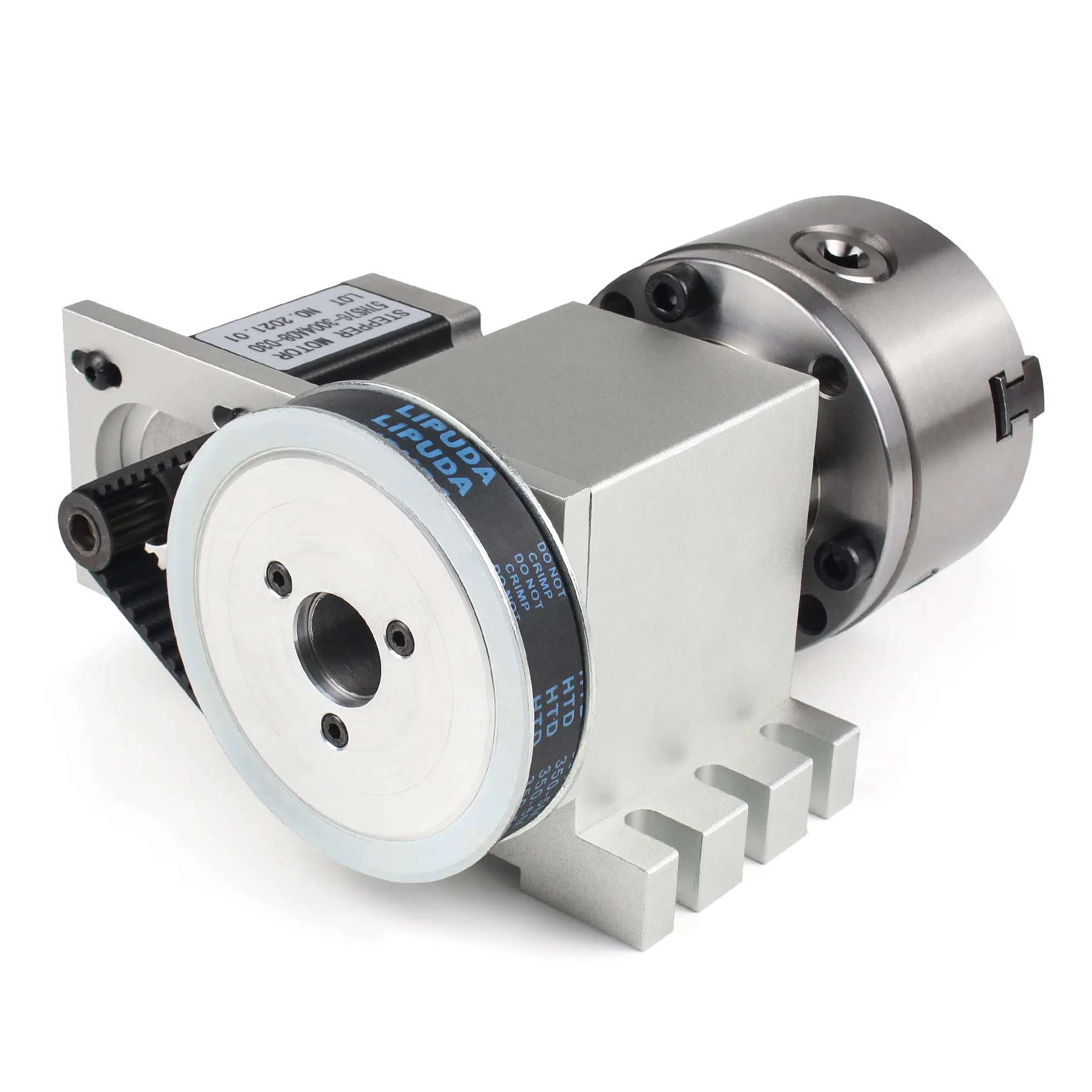 RATTMMOTOR Asse rotante CNC, asse rotante 4th Axis K11-100mm con albero cavo a 3 morsetti con rapporto di trasmissione 6:1 e mandrino da 65mm per tornio CNC, fresatrice