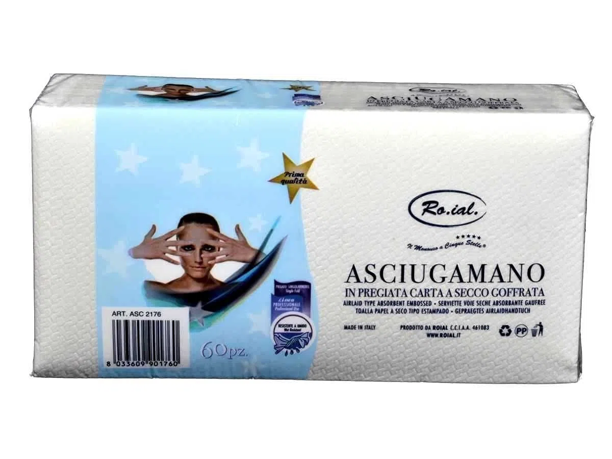 RO.IAL. ASCIUGAMANI DI CARTA RESISTENTI X18 CONFEZIONI DA 60PZ | USO PROFESSIONALE CARTONE INTERO