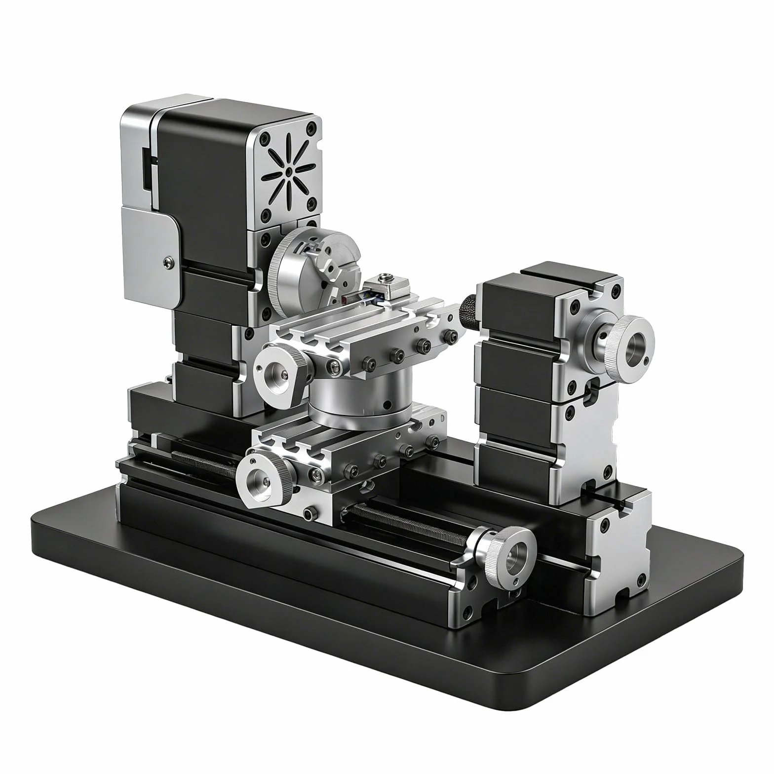 Alta Potenza 60W Potente Mini Metallo Fai Da Te 4-asse Tornio Rotante Mini Tornio Utensili con Base 12000 RPM per Legno Metalli Morbidi Plexiglass Plastica