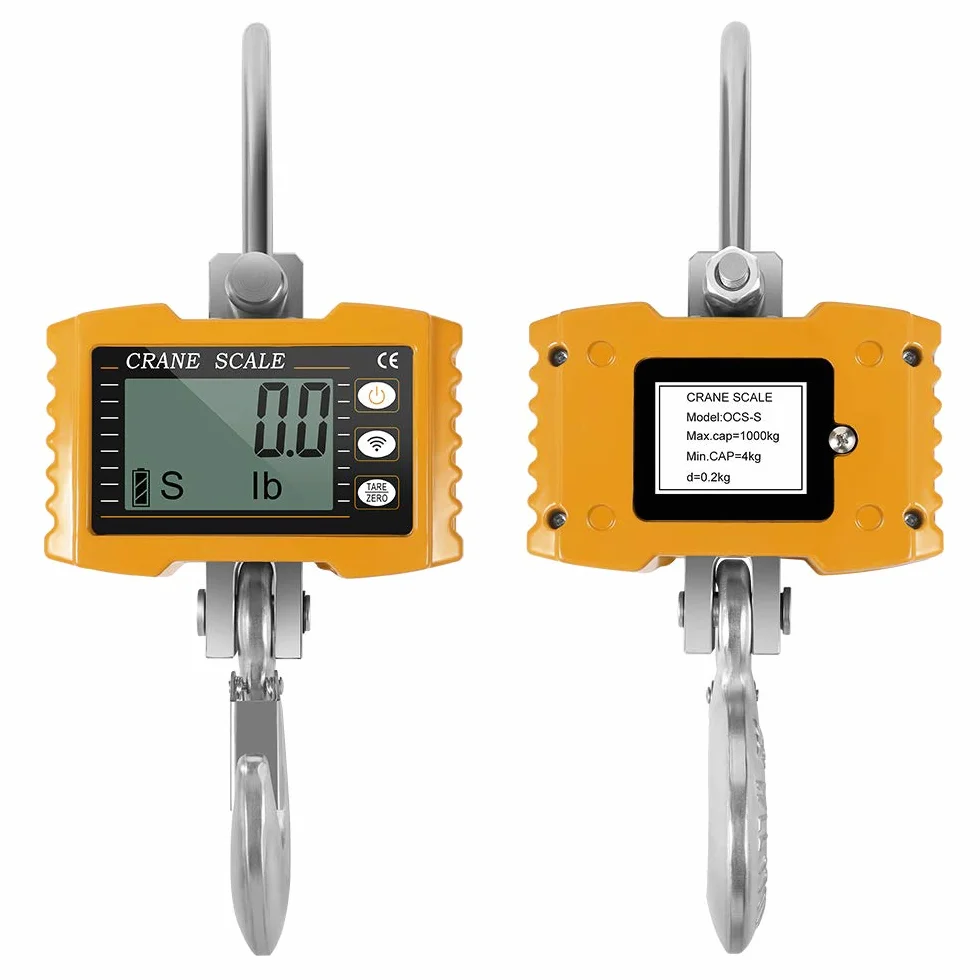 Pesante Bilancia Industriale 1000kg/2200lbs per Gru Digitale con Telecomando 1T