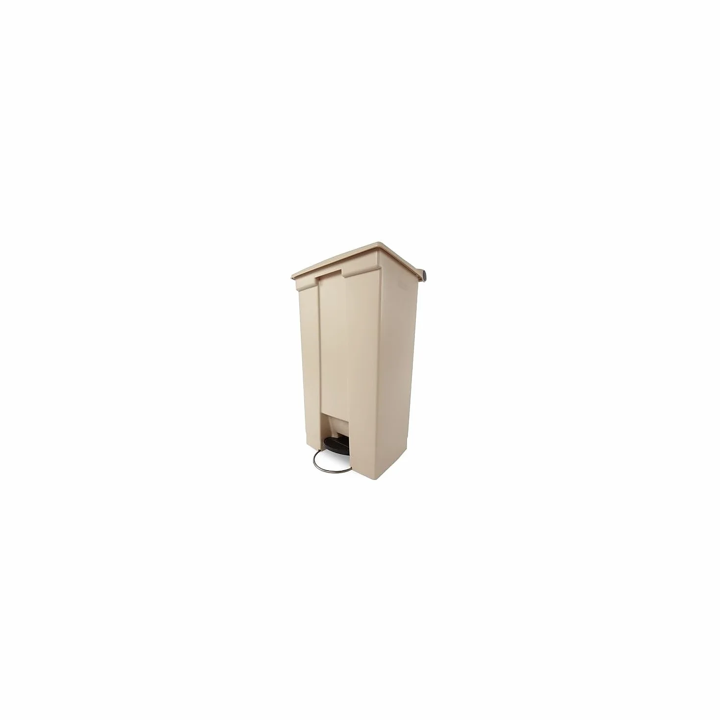 Rubbermaid Commercial Products FG614600 StepOn Cestino a Pedale in Plastica, HDPE, Rettangolare, 87 L, Beige