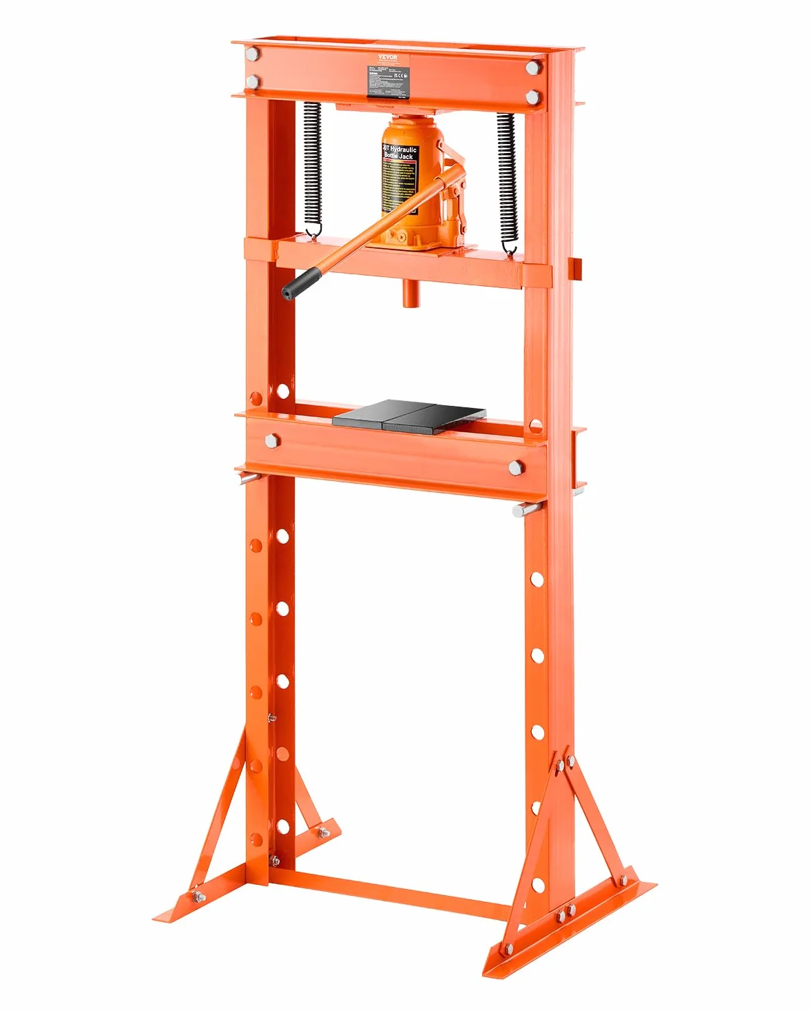 VEVOR Pressa Idraulica Manuale da Officina 20 T Telaio a H con Piastra di Pressatura