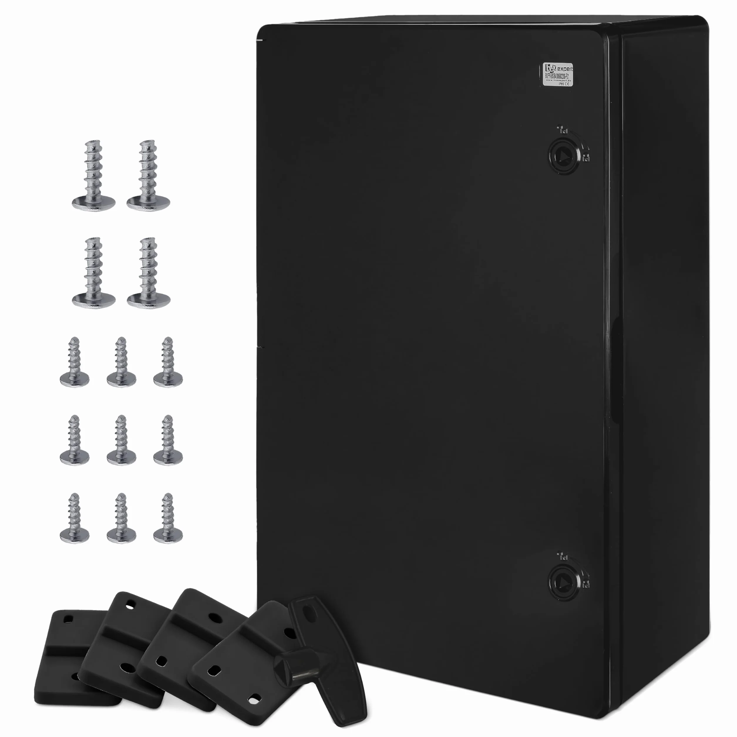 BOXEXPERT Custodia in plastica ABS, IP65, custodia a parete, custodia vuota, 600x400x200 mm, nero, custodia serie Fleet