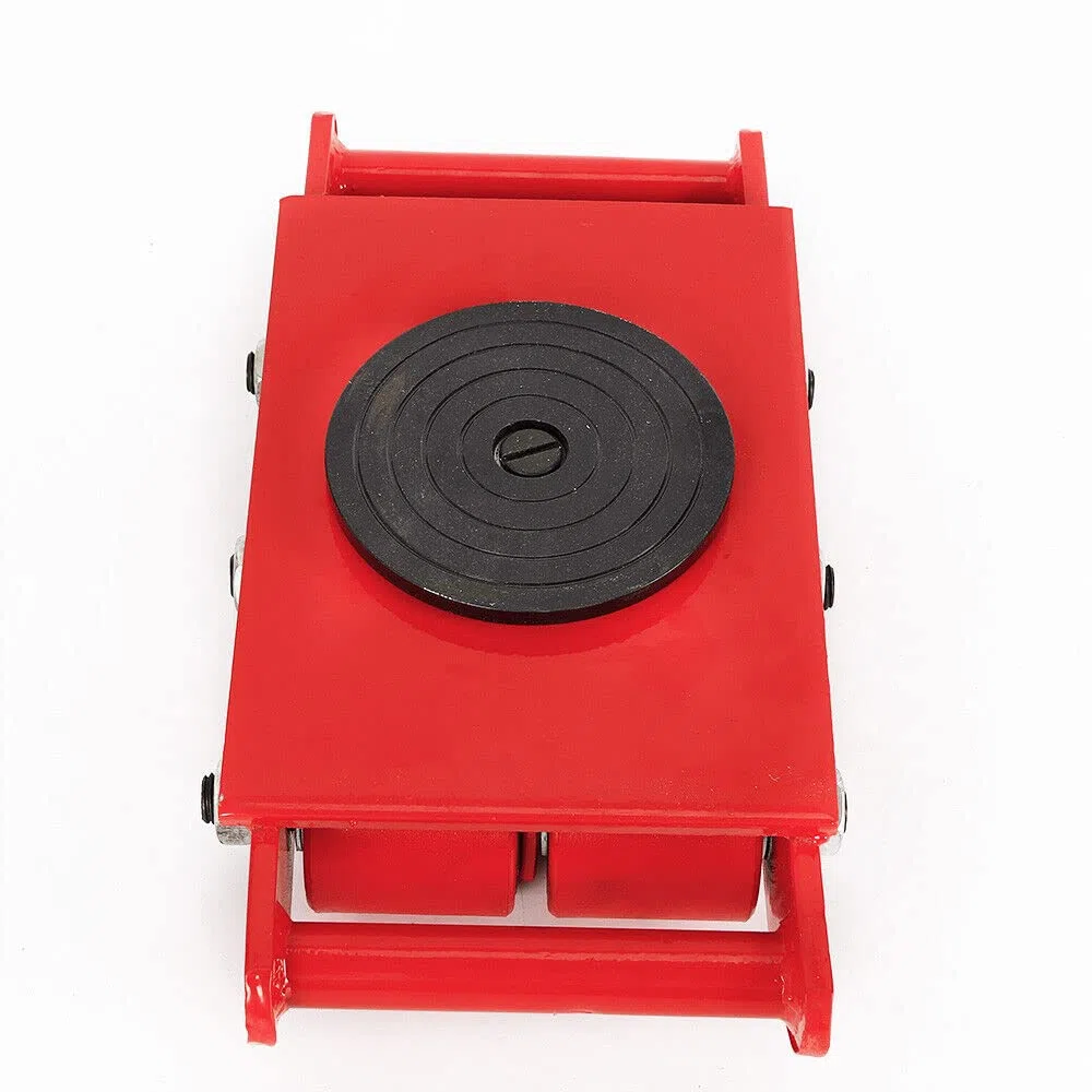 Carrello di trasporto 8T in plastica, carrello di trasporto industriale, ruote per trasporto industriale, dolly, per ambienti industriali, grandi attrezzature, rotazione a 360°, rosso