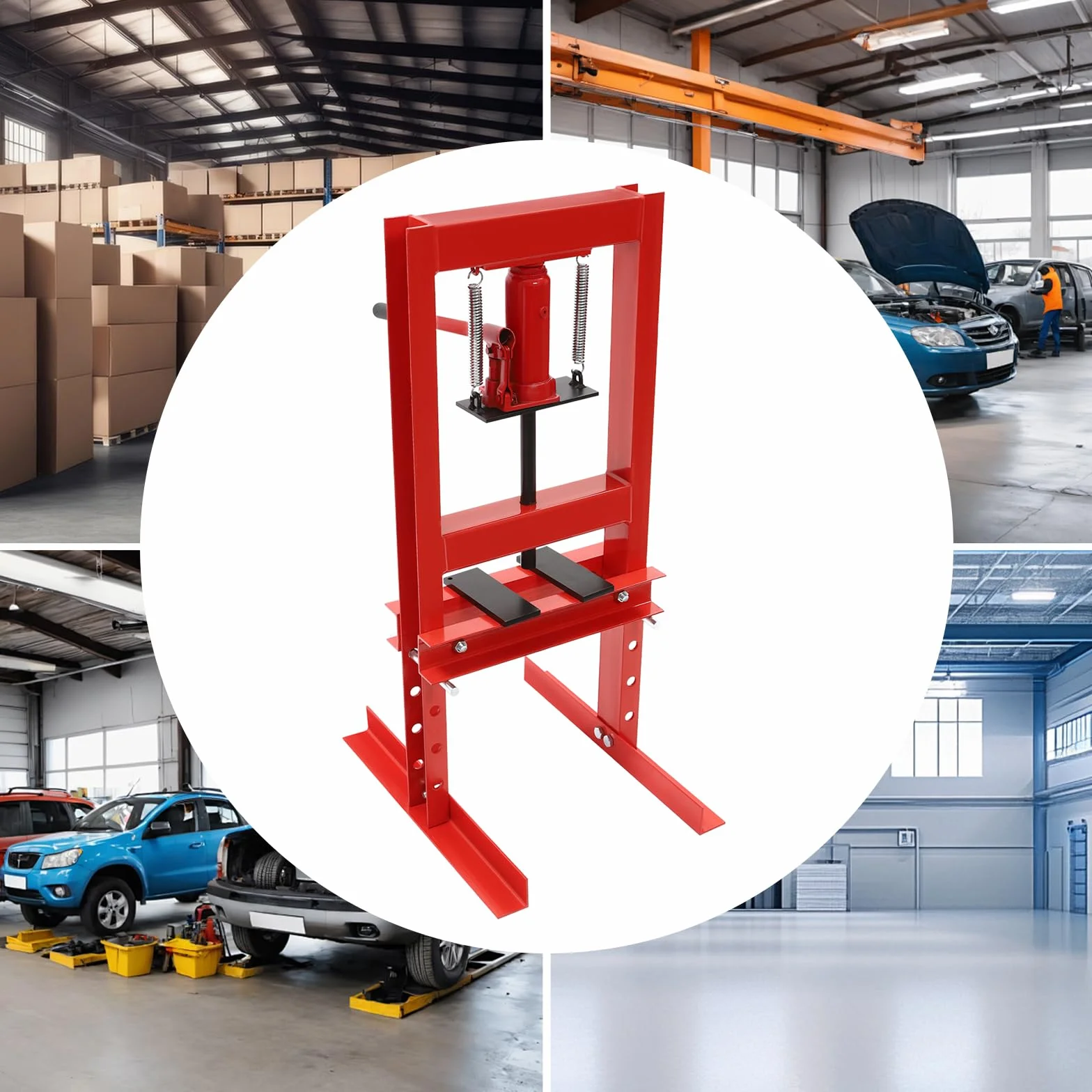 Pressa idraulica 6T a telaio manuale per officina auto