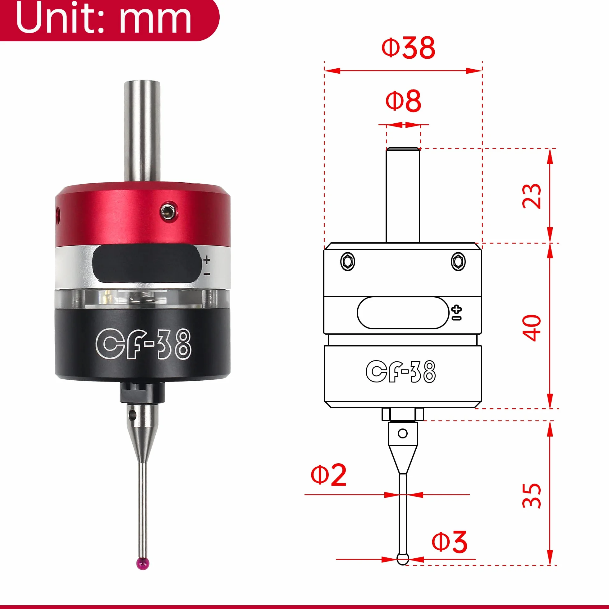 RATTMMOTOR CF-38 Sensore di Lunghezza Utensile per CNC