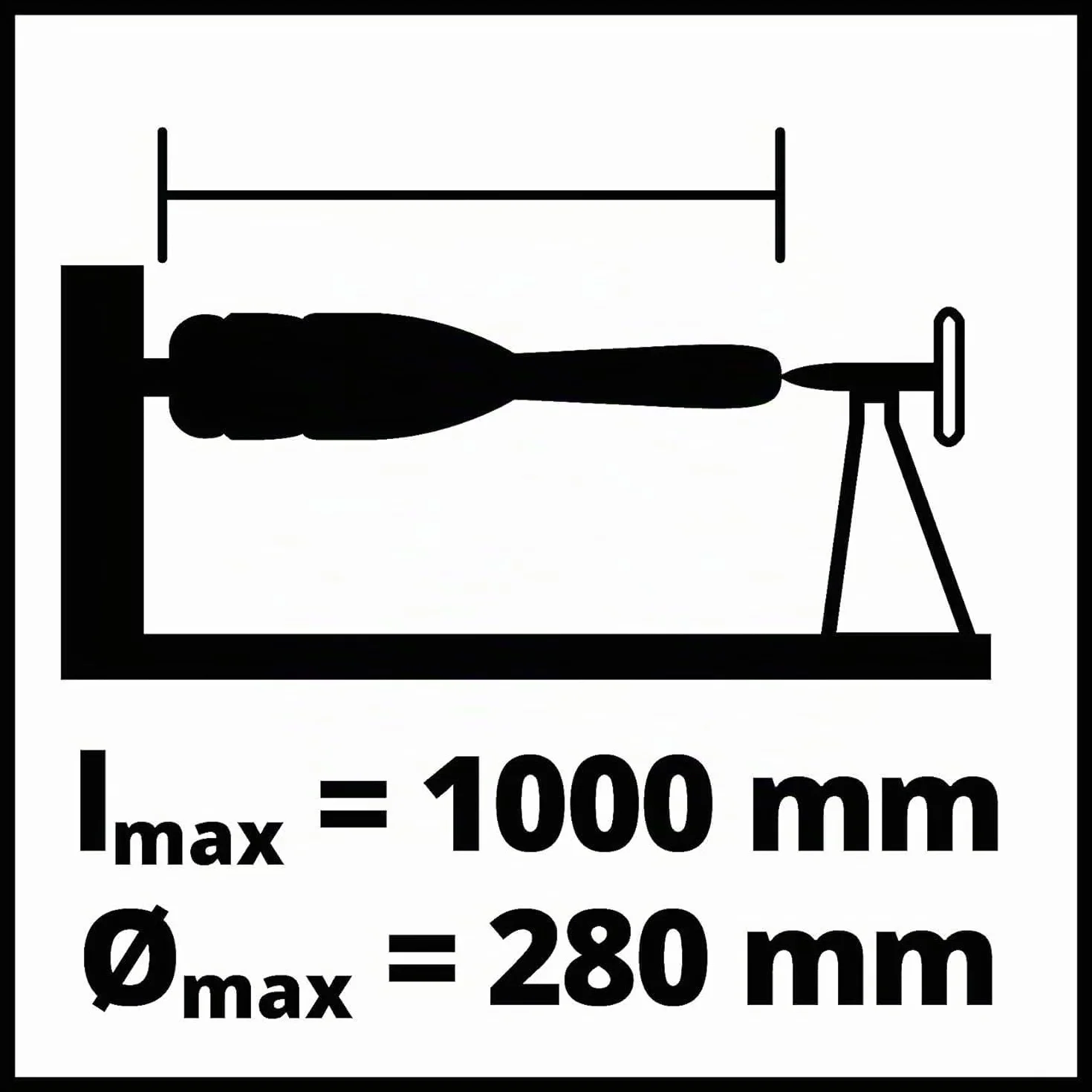Einhell TC-WW 1000/1 Tornio per legno (230 V, 50 Hz, 400 W, diametro tornitura max 280 mm, interasse max 1m, 4 velocità da 890 a 2600 diri min, incl. supporto), Motore extra-potente da 350 W