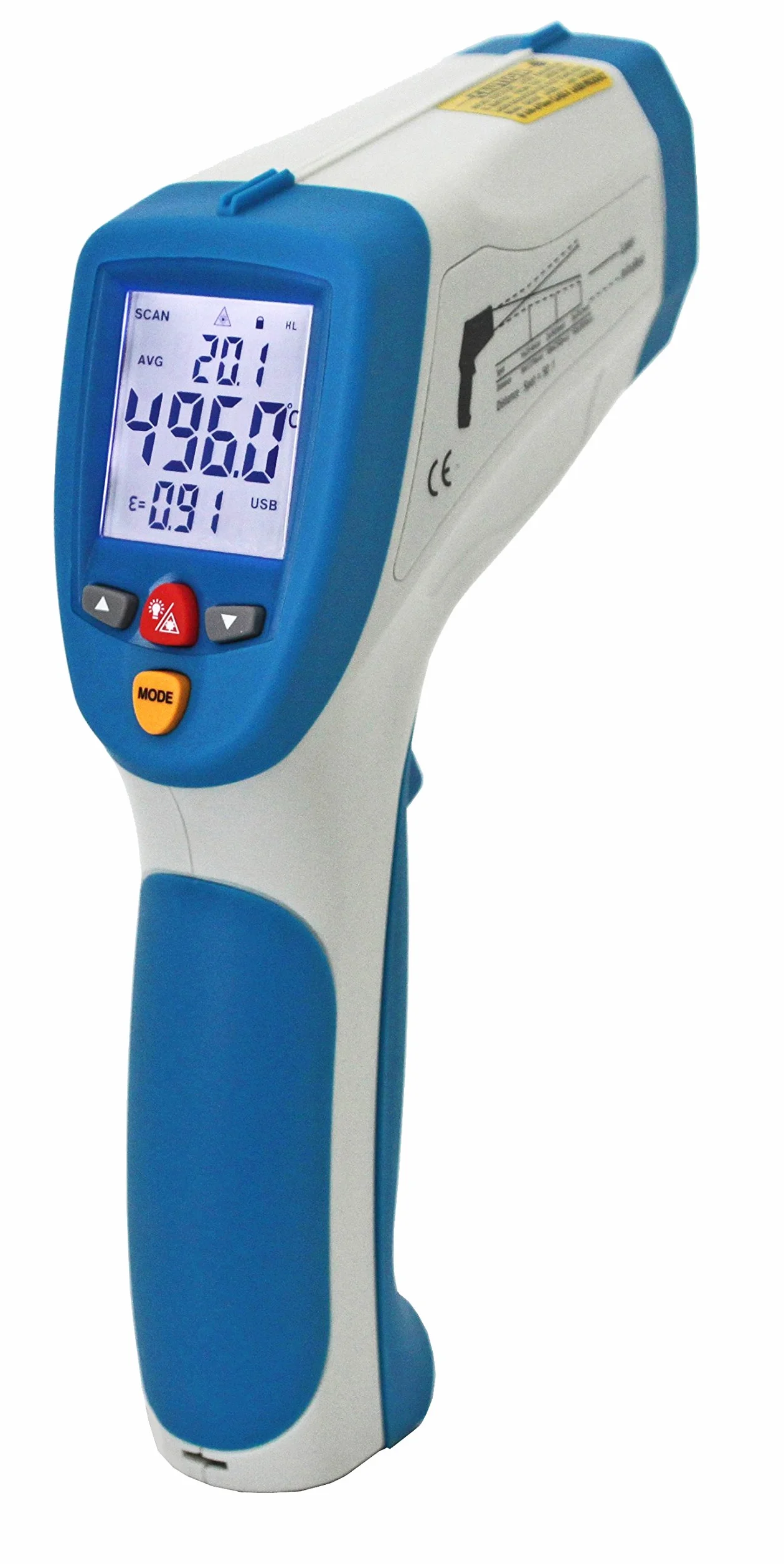 PeakTech termometro a infrarossi data logger -50°C 1200°C USB Dual Laser P 4960