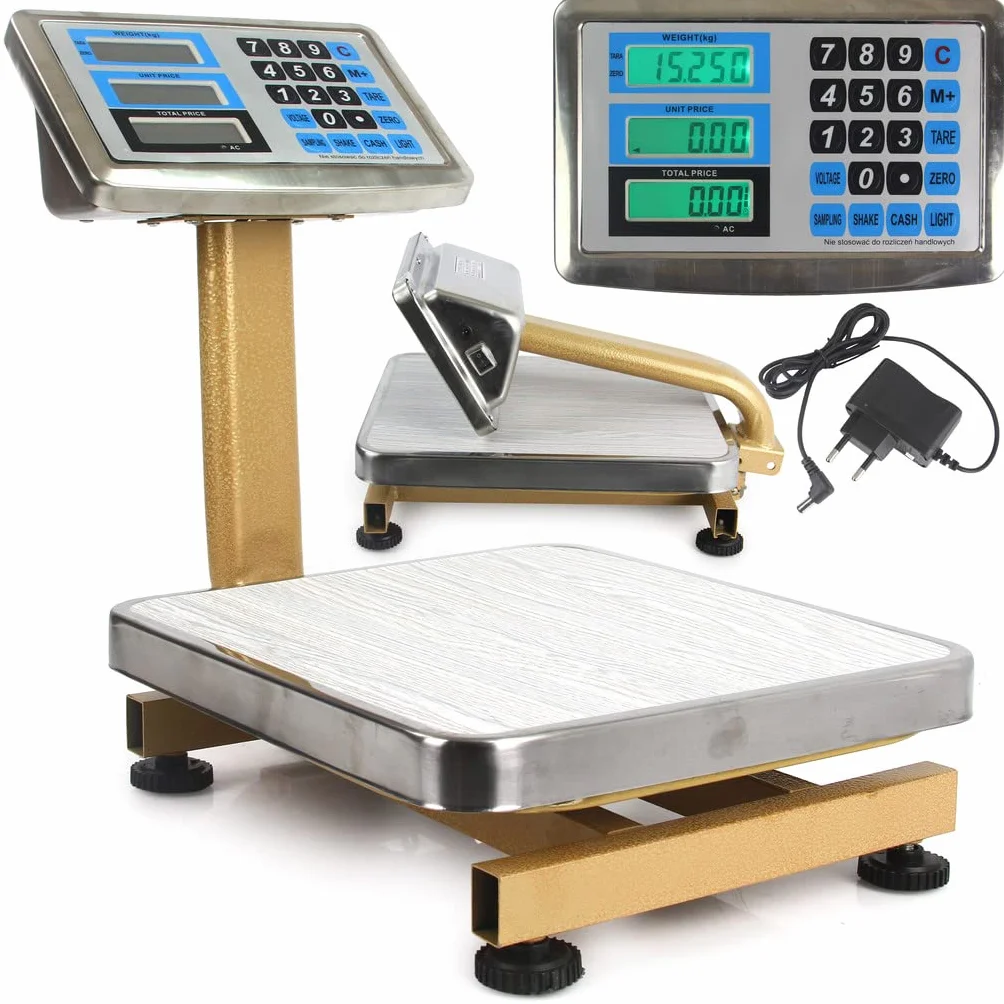 Bilancia Elettronica Industriale Display Digitale Acciaio Piattaforma Pieghevole 60kg