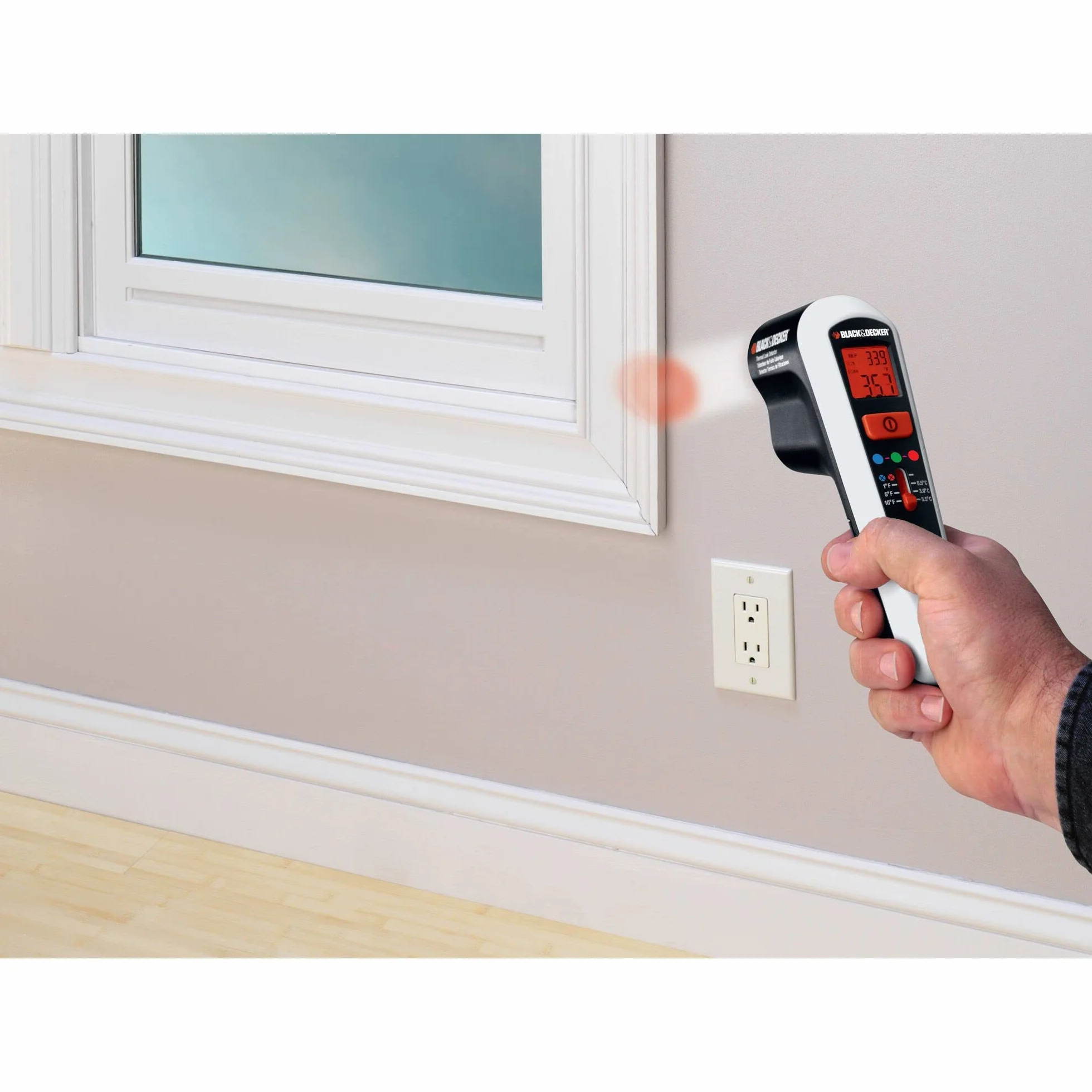 BLACK+DECKER TLD100-XJ Rilevatore Termico a Raggi Infrarossi, Display Digitale, Batteria 9V